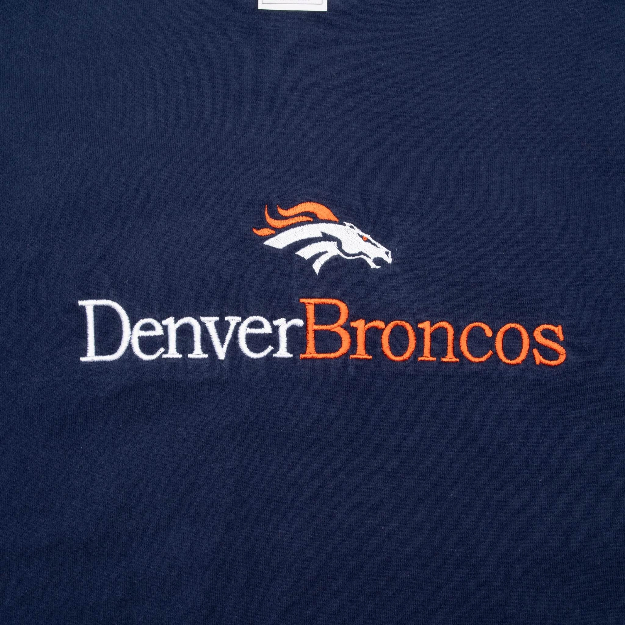 VINTAGE NFL DENVER BRONCOS EMBROIDERED 1990S TEE SHIRT MEDIUM