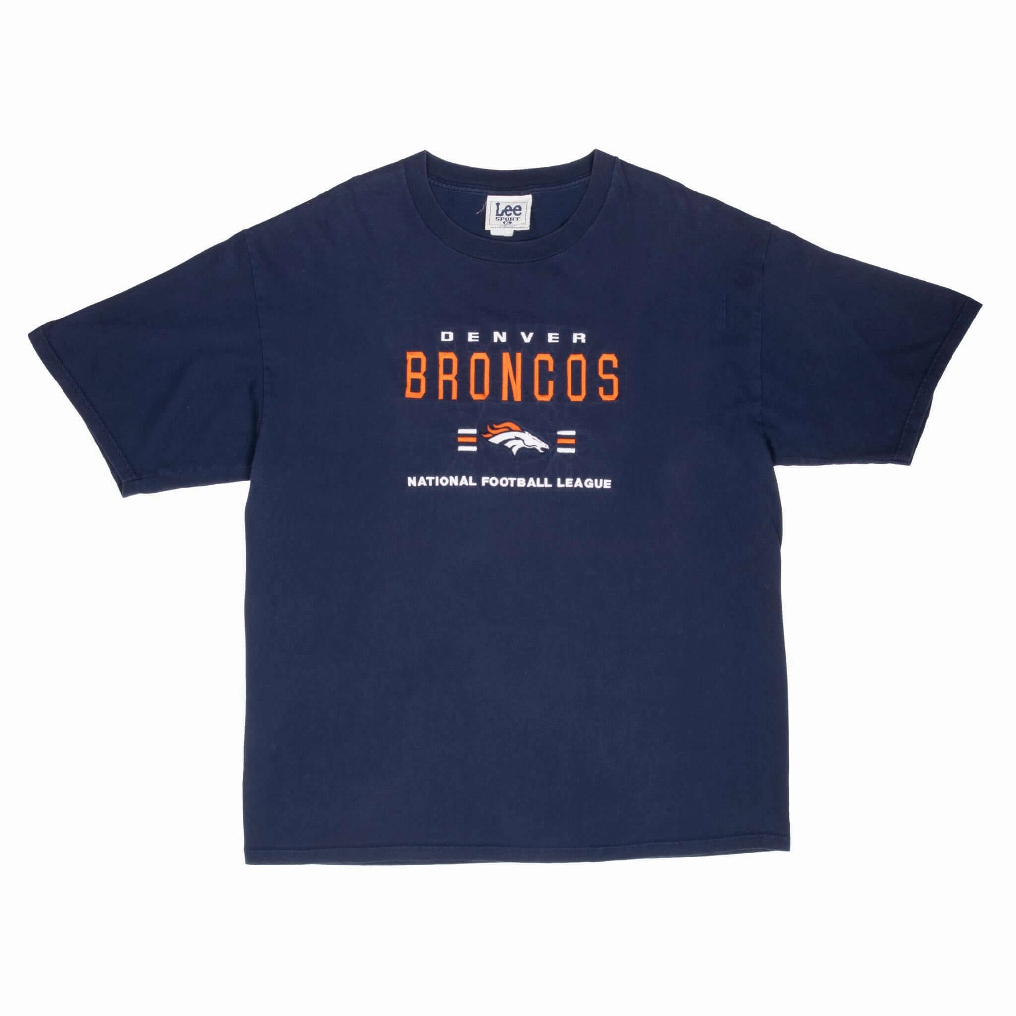VINTAGE NFL DENVER BRONCOS EMBROIDERED 1990S TEE SHIRT XL MADE IN USA