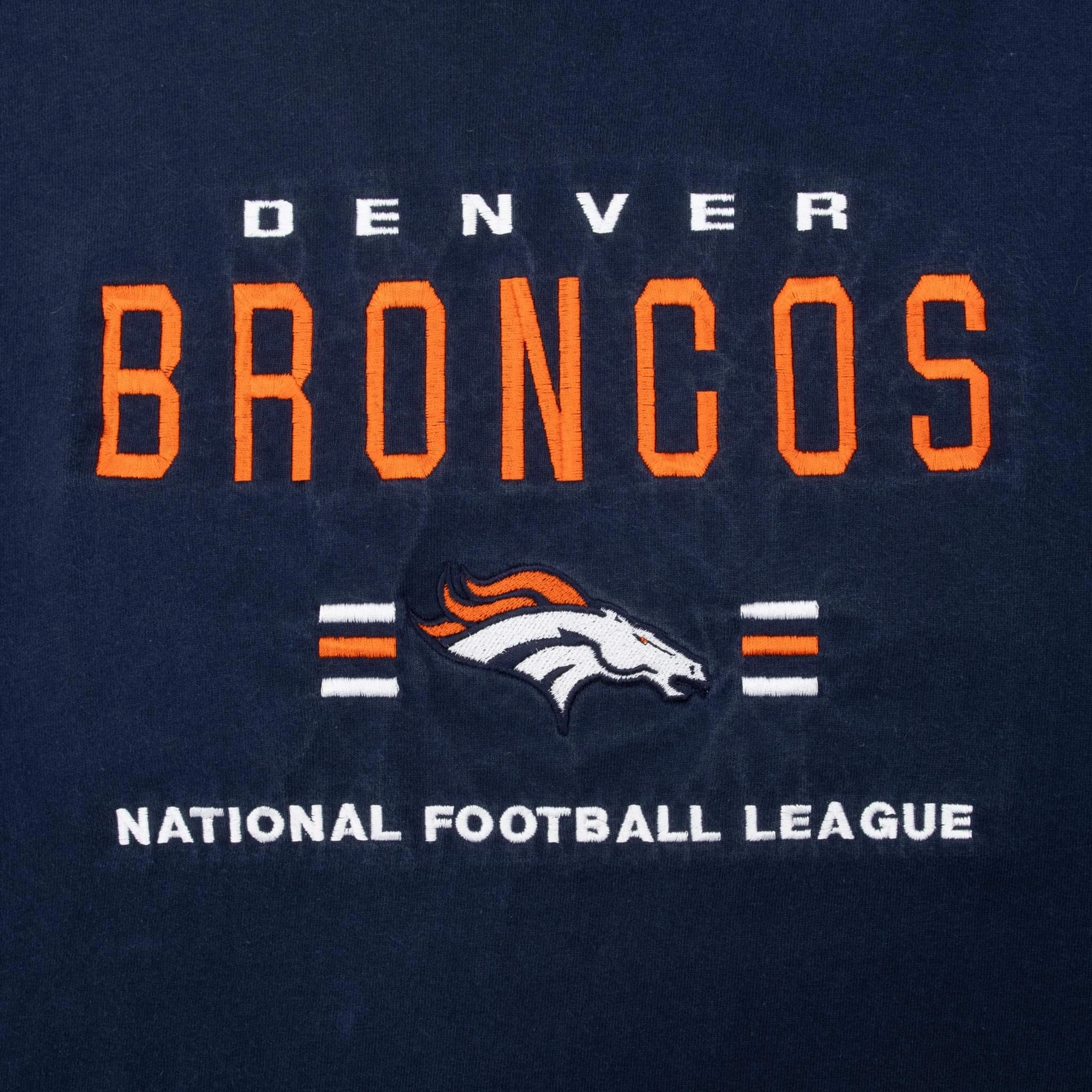 VINTAGE NFL DENVER BRONCOS EMBROIDERED 1990S TEE SHIRT XL MADE IN USA