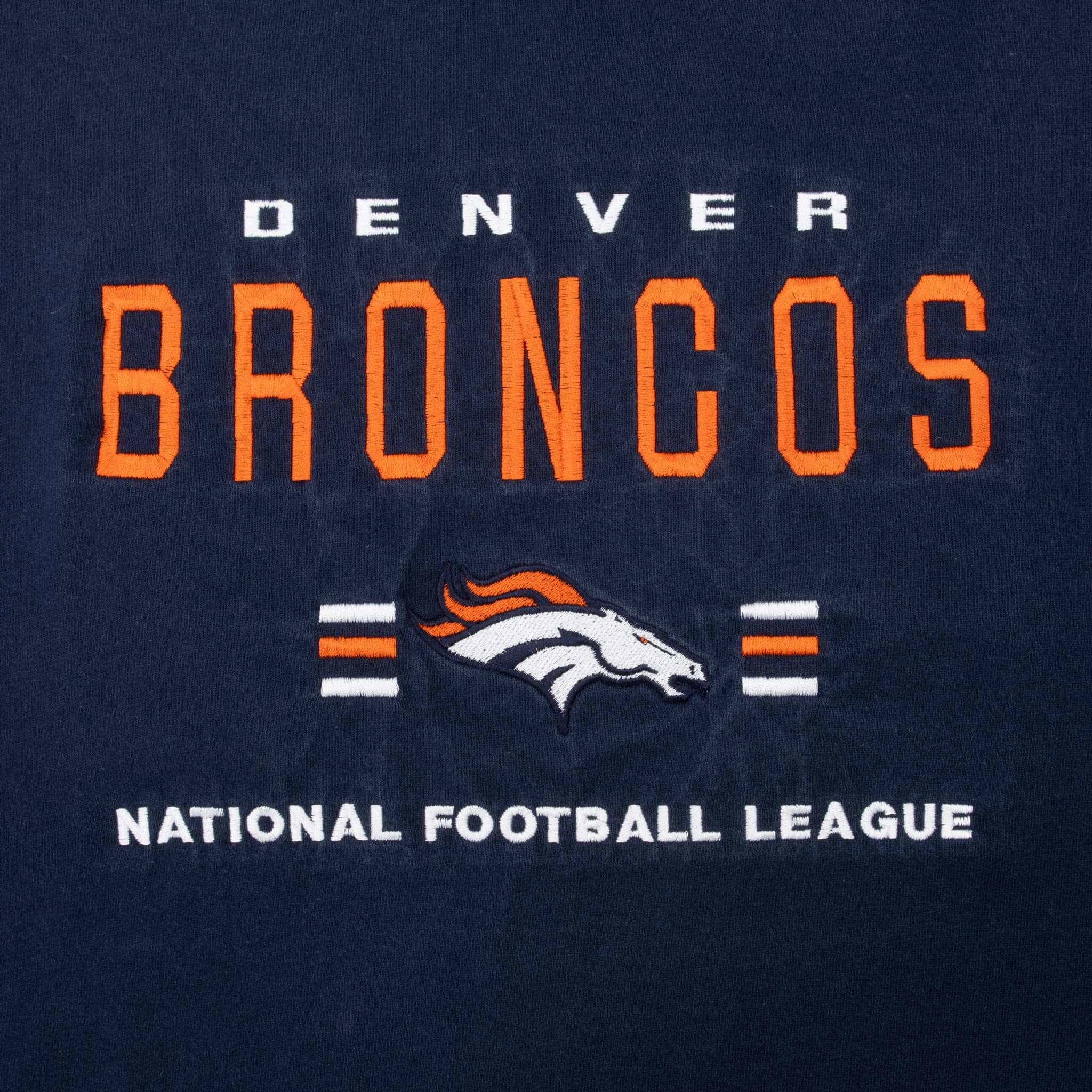 VINTAGE NFL DENVER BRONCOS EMBROIDERED 1990S TEE SHIRT XL MADE IN USA
