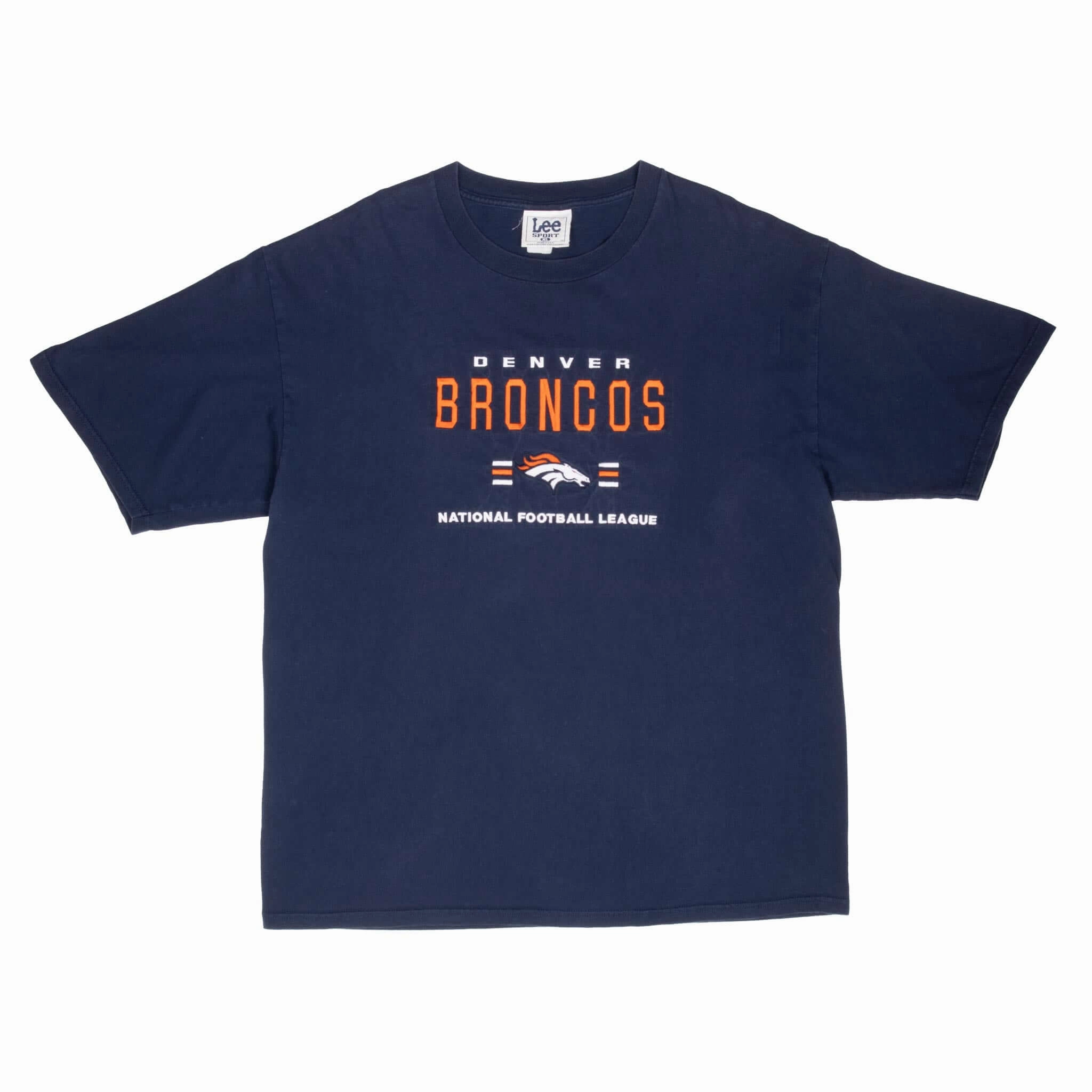 VINTAGE NFL DENVER BRONCOS EMBROIDERED 1990S TEE SHIRT XL MADE IN USA