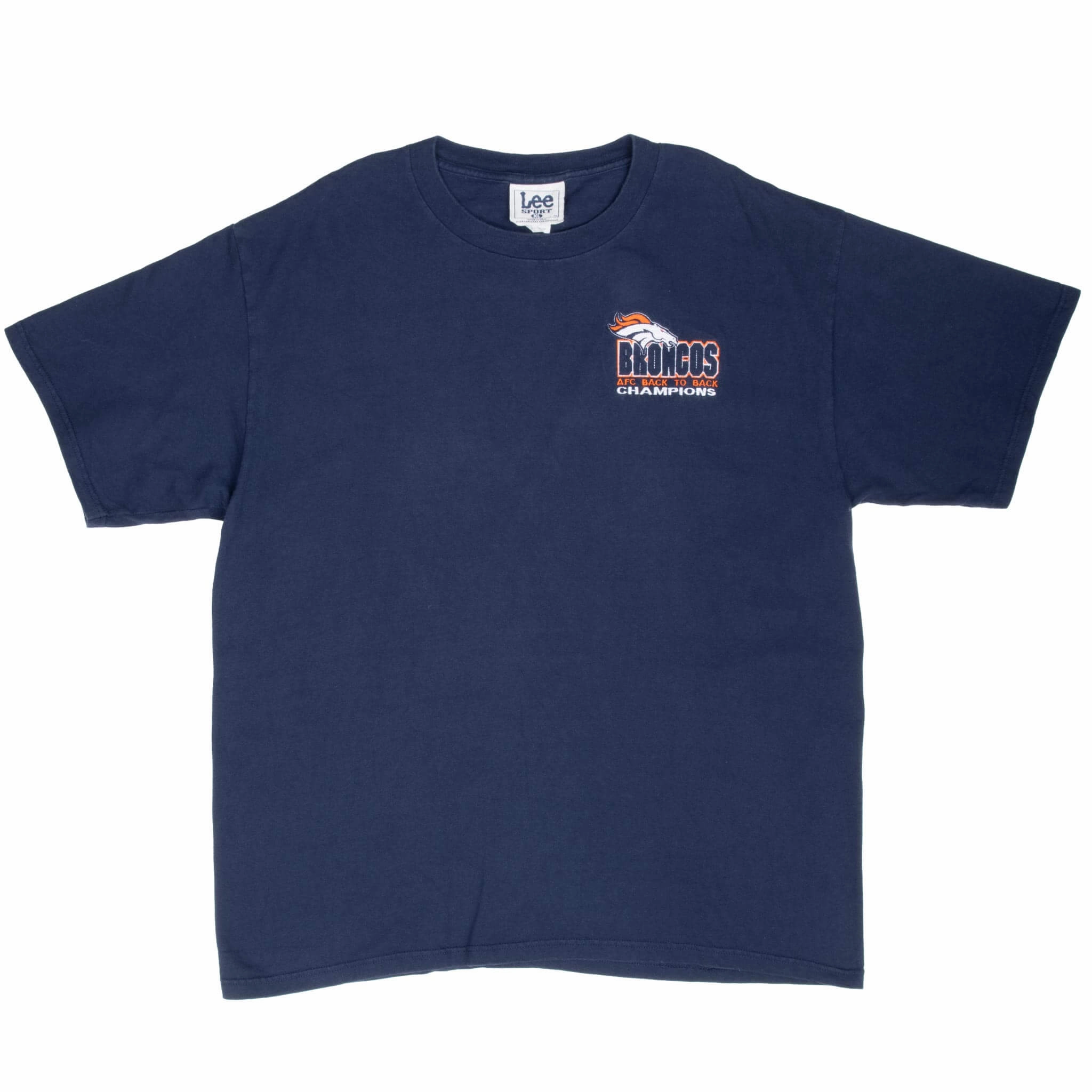 VINTAGE NFL DENVER BRONCOS EMBROIDERED 1998 TEE SHIRT XL