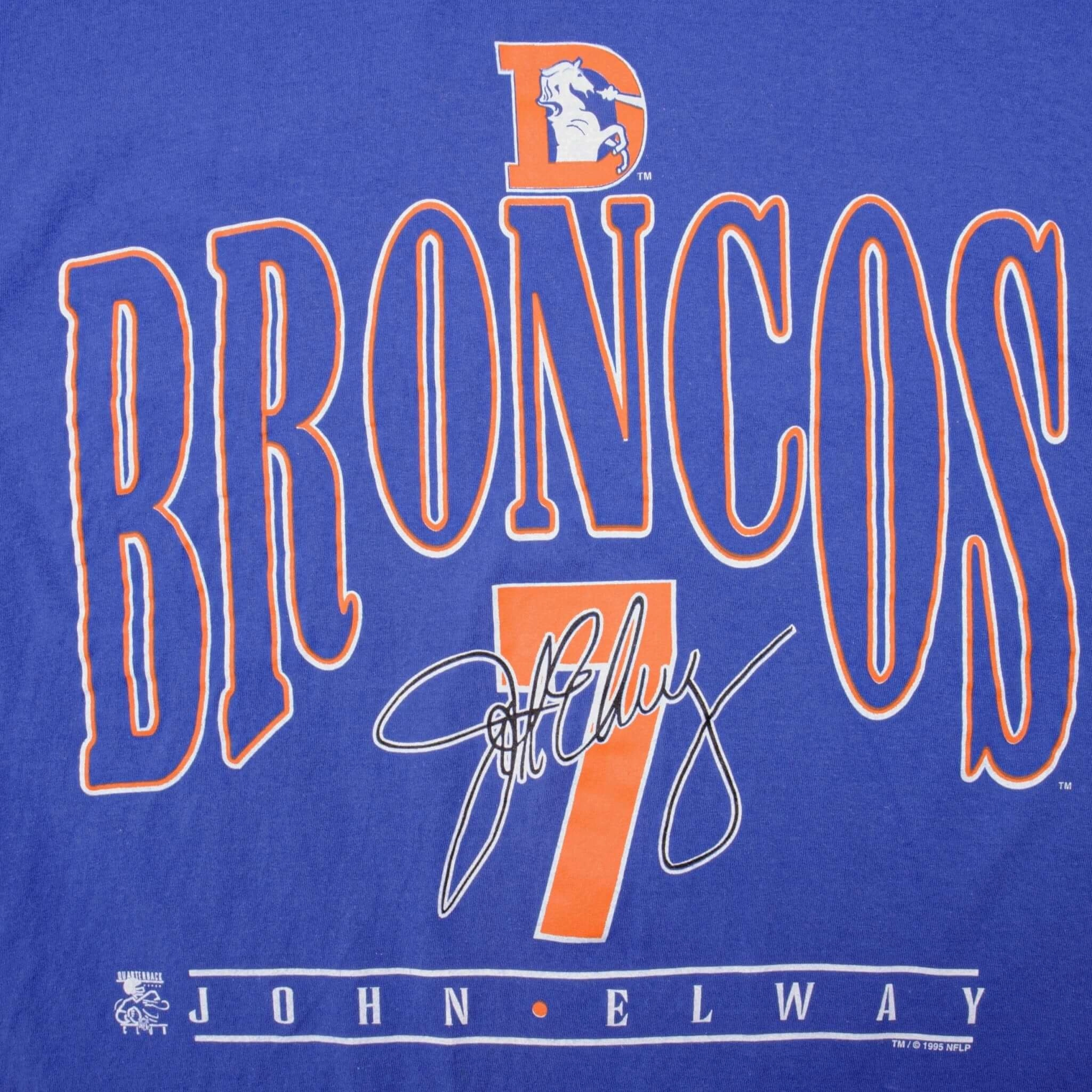 VINTAGE NFL DENVER BRONCOS JOHN ELWAY TEE SHIRT 1995 SIZE LARGE
