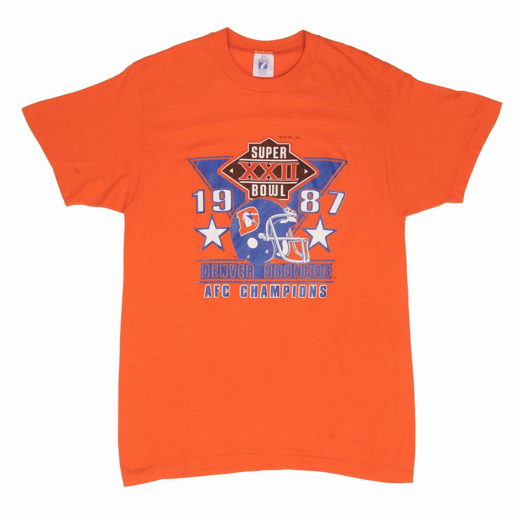 VINTAGE NFL DENVER BRONCOS SUPER BOWL XXII TEE SHIRT 1987 SIZE SMALL MADE IN USA