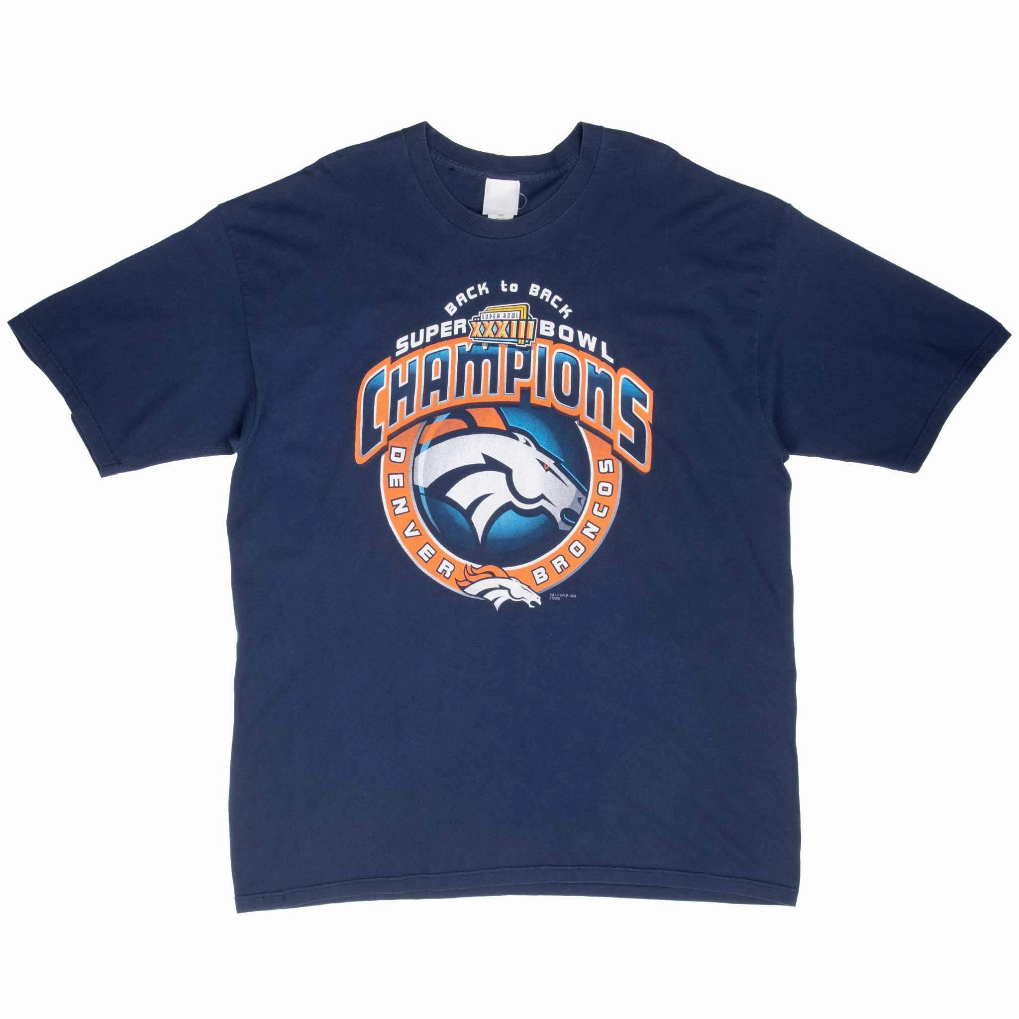 VINTAGE NFL DENVER BRONCOS SUPER BOWL XXXIII CHAMPIONS 1998 TEE SHIRT 2XL
