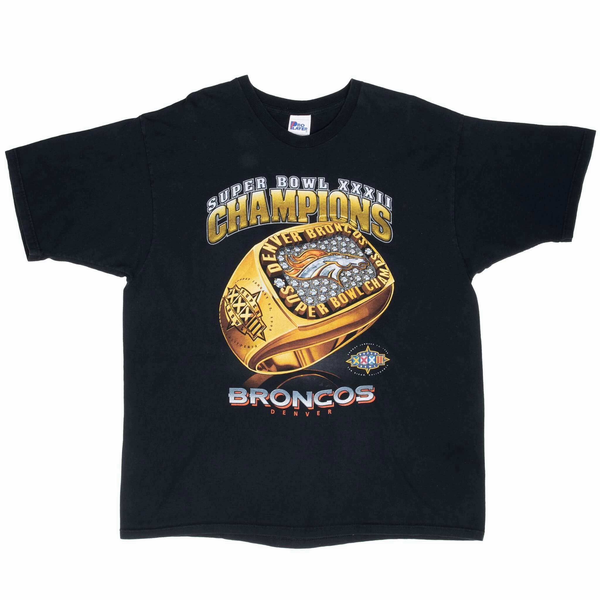 VINTAGE NFL DENVER BRONCOS SUPERBOWL XXXII CHAMPS 1998 TEE SHIRT 2XL MADE USA