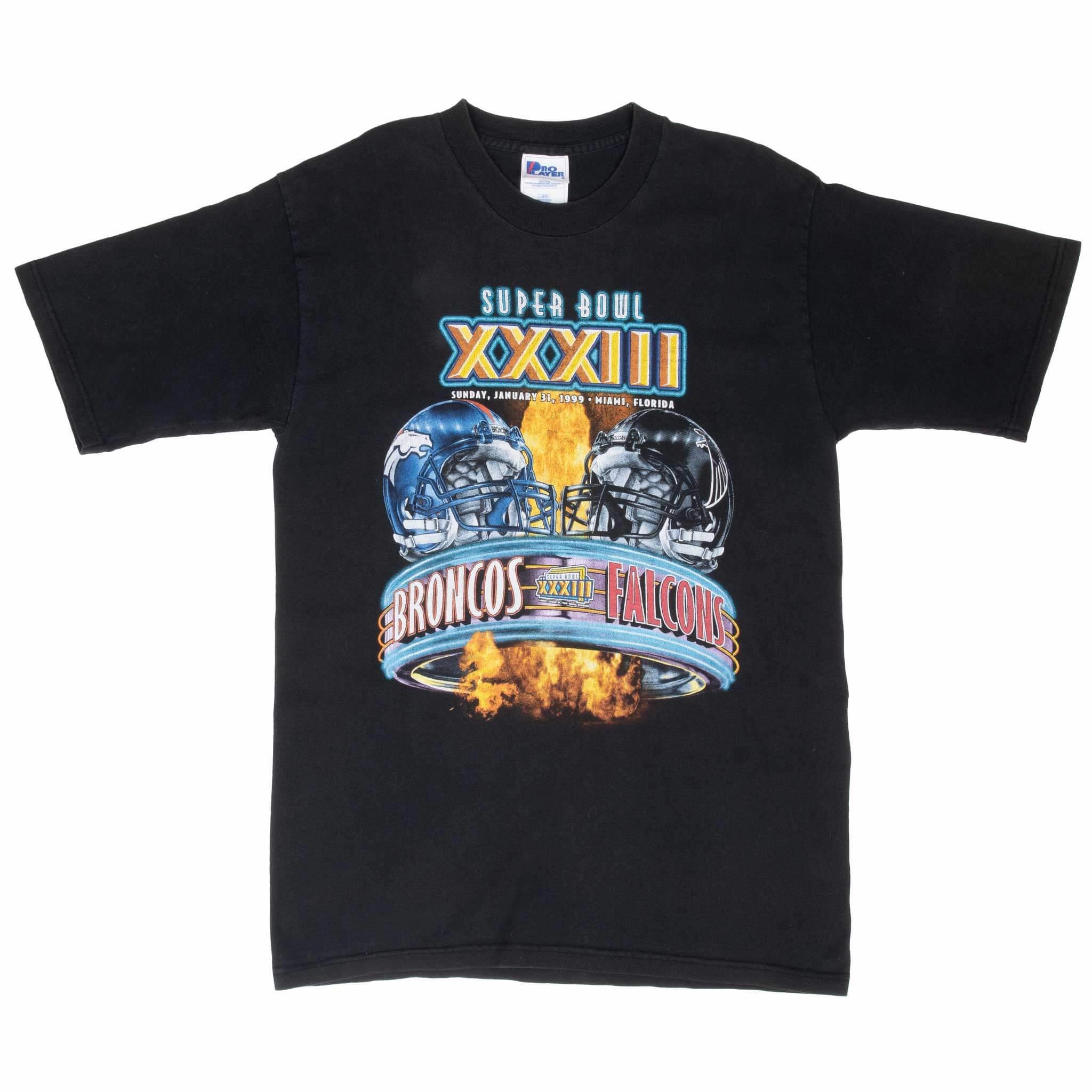 VINTAGE NFL FALCONS VS BRONCOS SUPERBOWL XXXIII 1999 TEE SHIRT MEDIUM
