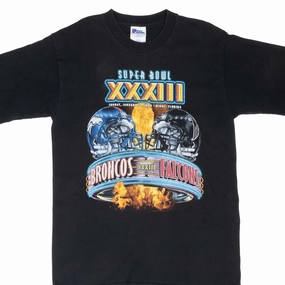 VINTAGE NFL FALCONS VS BRONCOS SUPERBOWL XXXIII 1999 TEE SHIRT MEDIUM