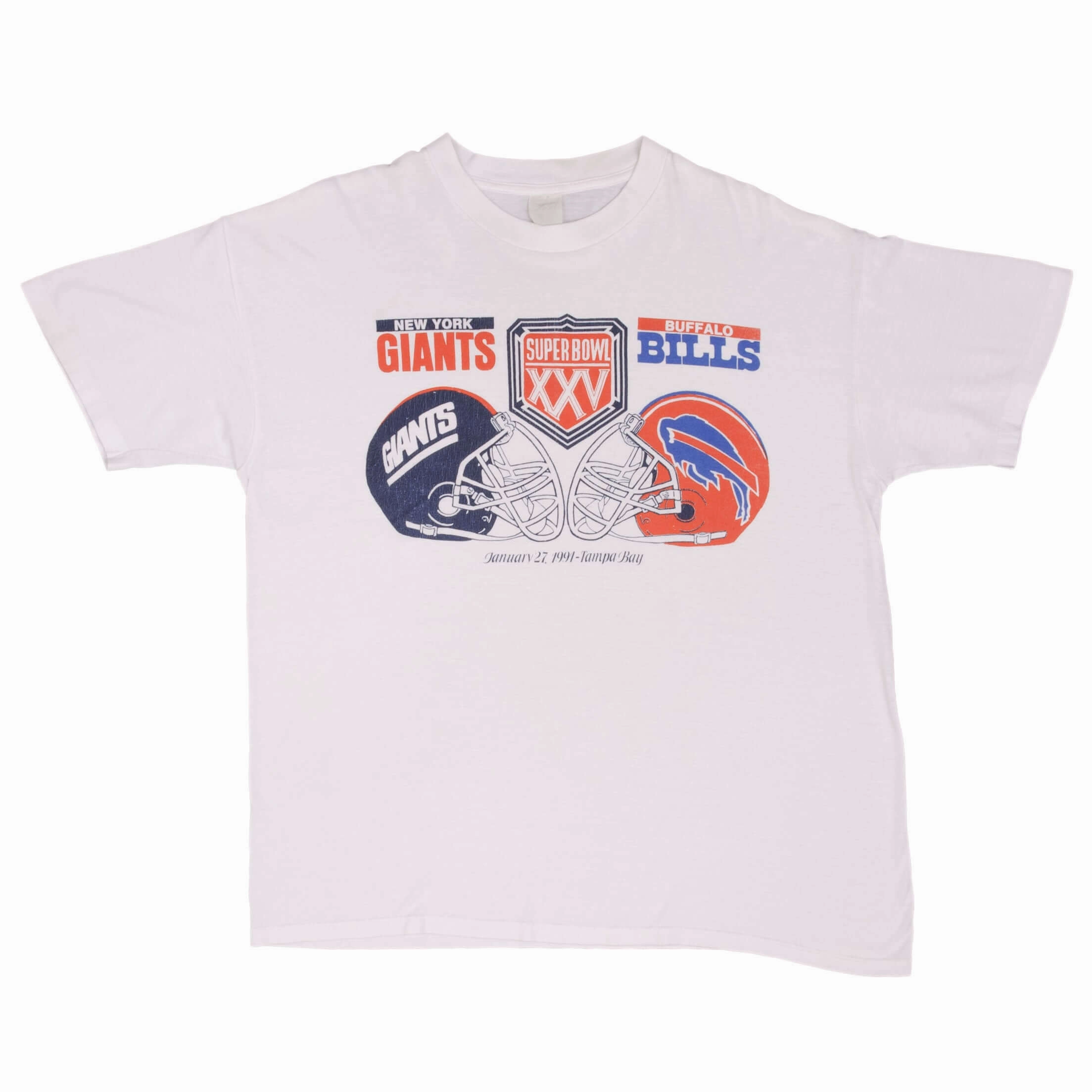 VINTAGE NFL GIANTS VS BILLS SUPER BOWL XXV 1991 TEE SHIRT SIZE XL