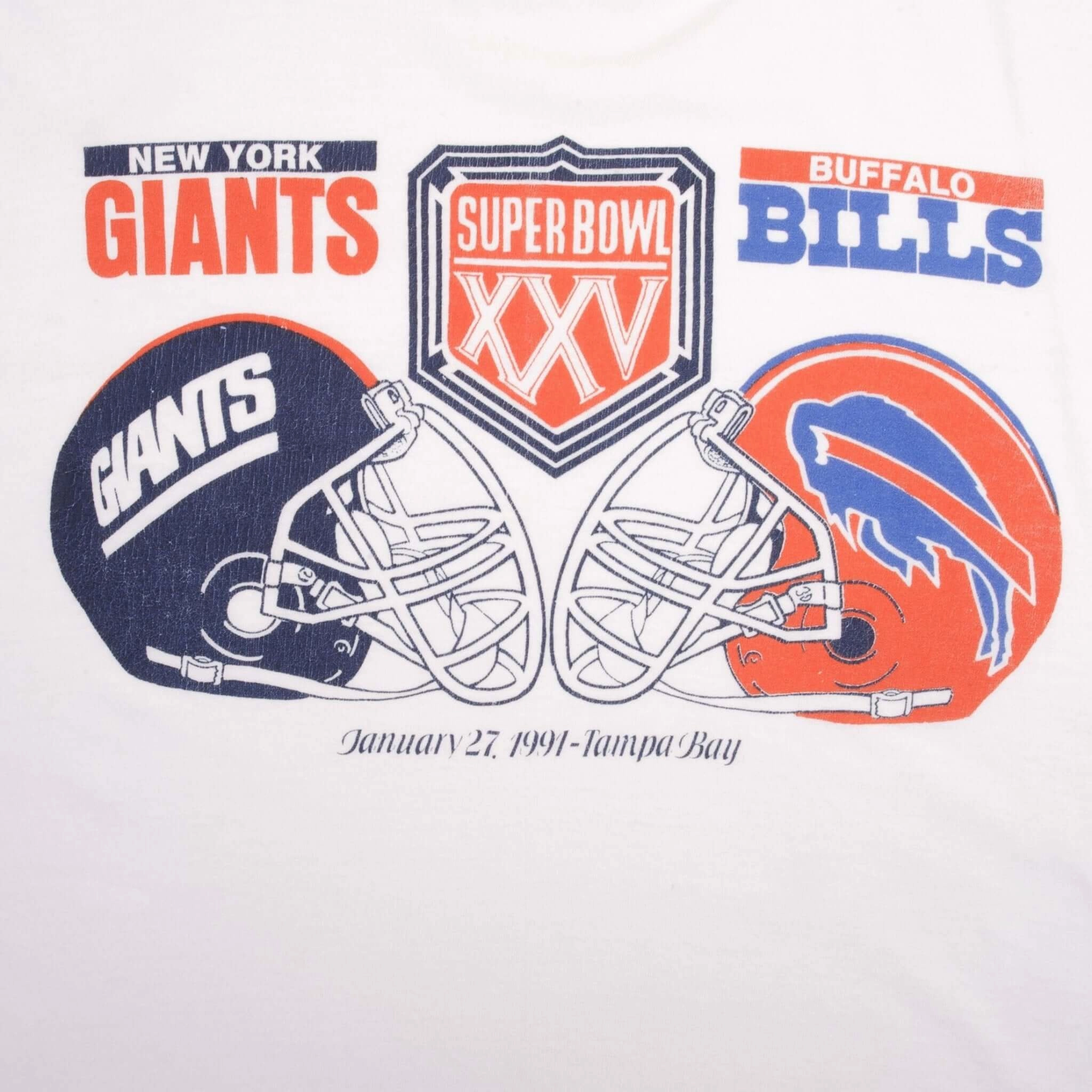 VINTAGE NFL GIANTS VS BILLS SUPER BOWL XXV 1991 TEE SHIRT SIZE XL