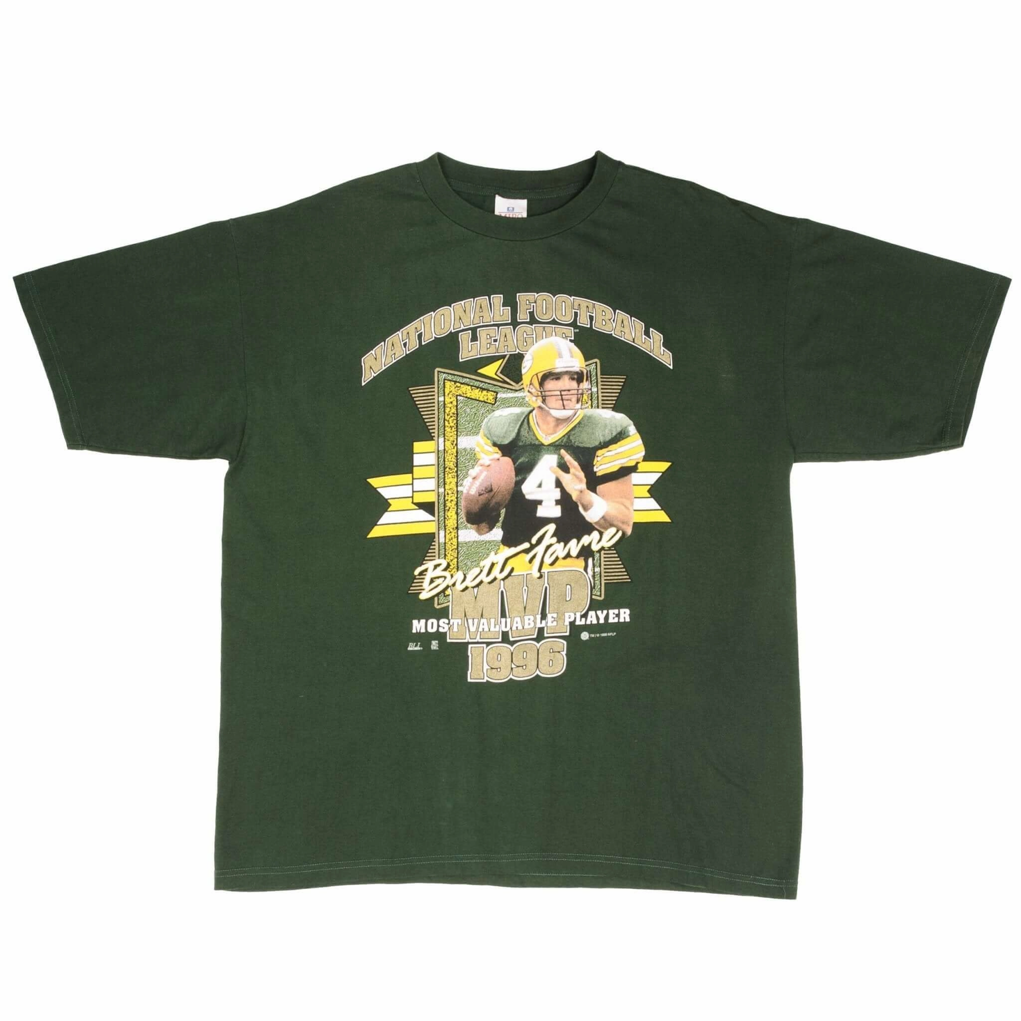 VINTAGE NFL GREEN BAY PACKERS BRETT FAVRE MPV 1996 TEE SHIRT SIZE XL