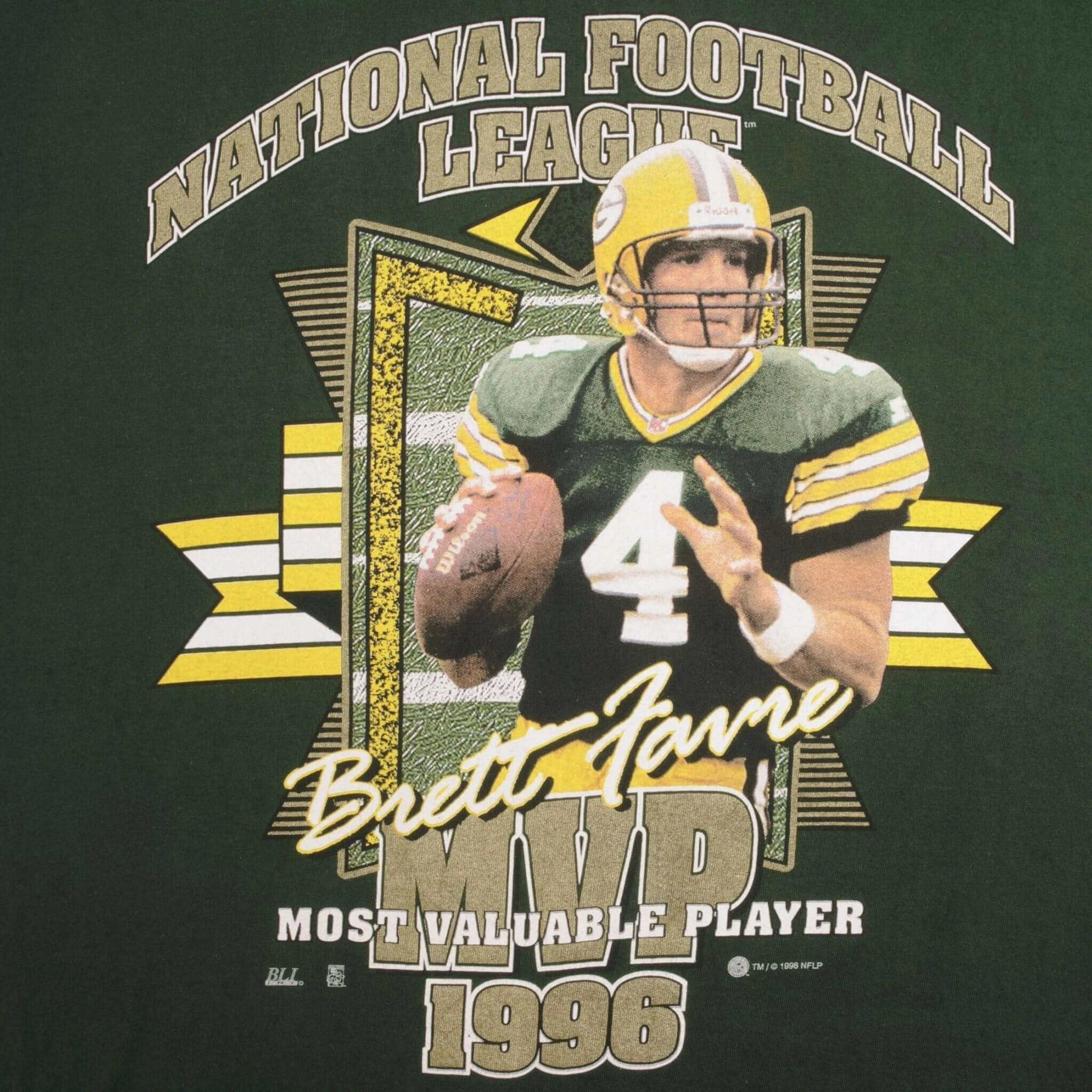 VINTAGE NFL GREEN BAY PACKERS BRETT FAVRE MPV 1996 TEE SHIRT SIZE XL