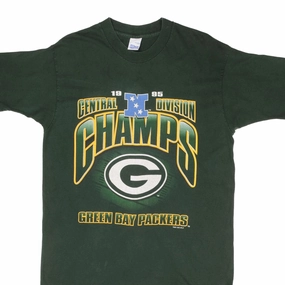 VINTAGE NFL GREEN BAY PACKERS CENTRAL DIV CHAMPS 1995 TEE SHIRT LARGE MADE USA