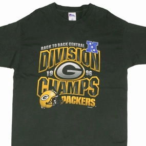 VINTAGE NFL GREEN BAY PACKERS DIVISION CHAMPIONS 1996 TEE SHIRT XL MADE IN USA