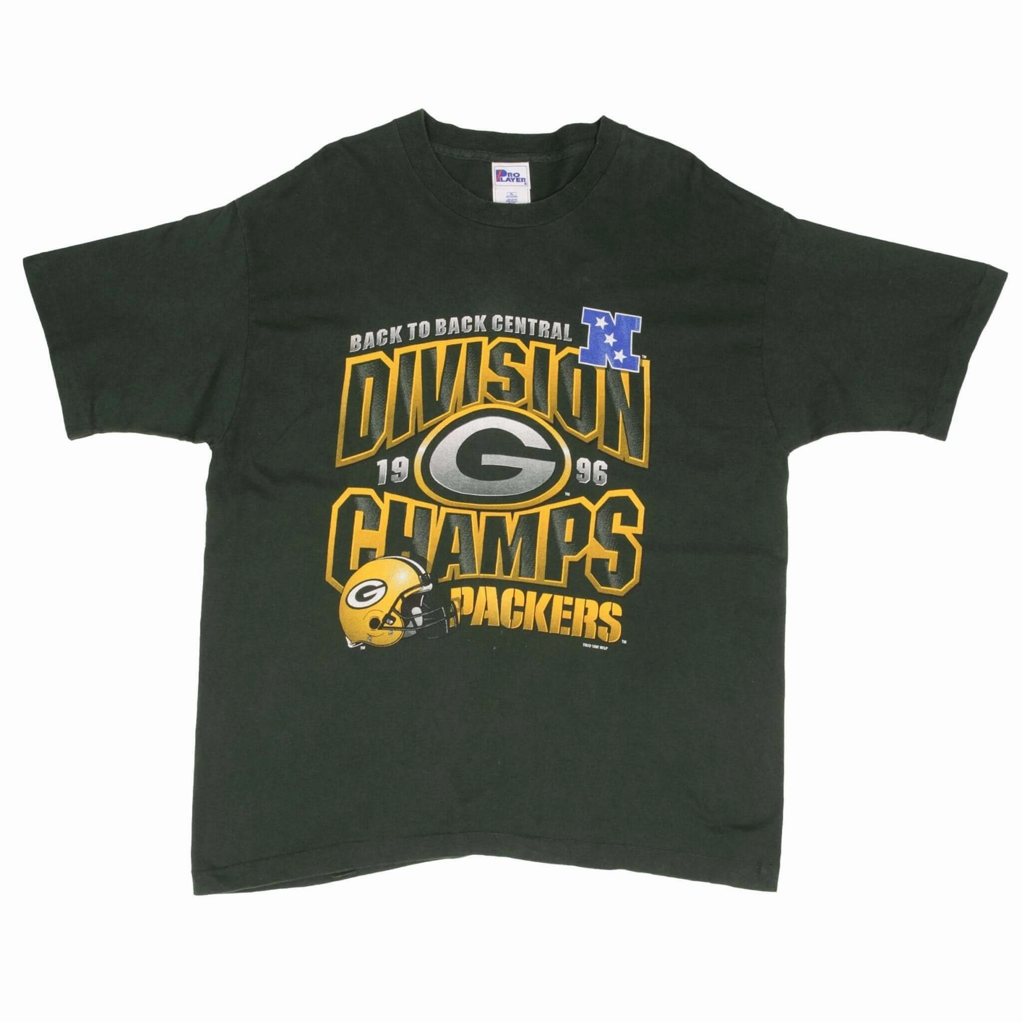 VINTAGE NFL GREEN BAY PACKERS DIVISION CHAMPIONS 1996 TEE SHIRT XL MADE IN USA