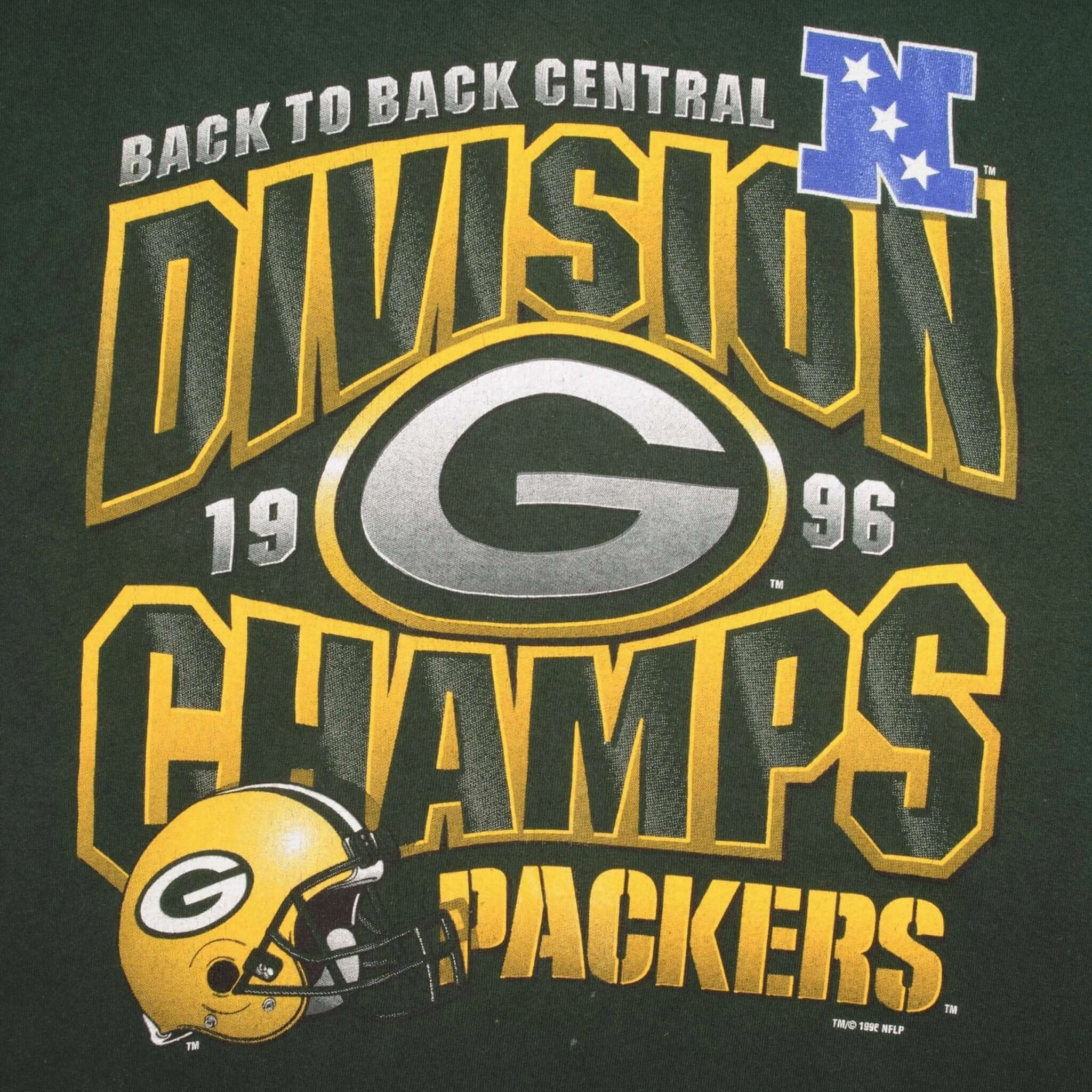 VINTAGE NFL GREEN BAY PACKERS DIVISION CHAMPIONS 1996 TEE SHIRT XL MADE IN USA