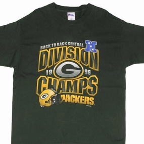 VINTAGE NFL GREEN BAY PACKERS DIVISION CHAMPIONS 1996 TEE SHIRT XL MADE IN USA