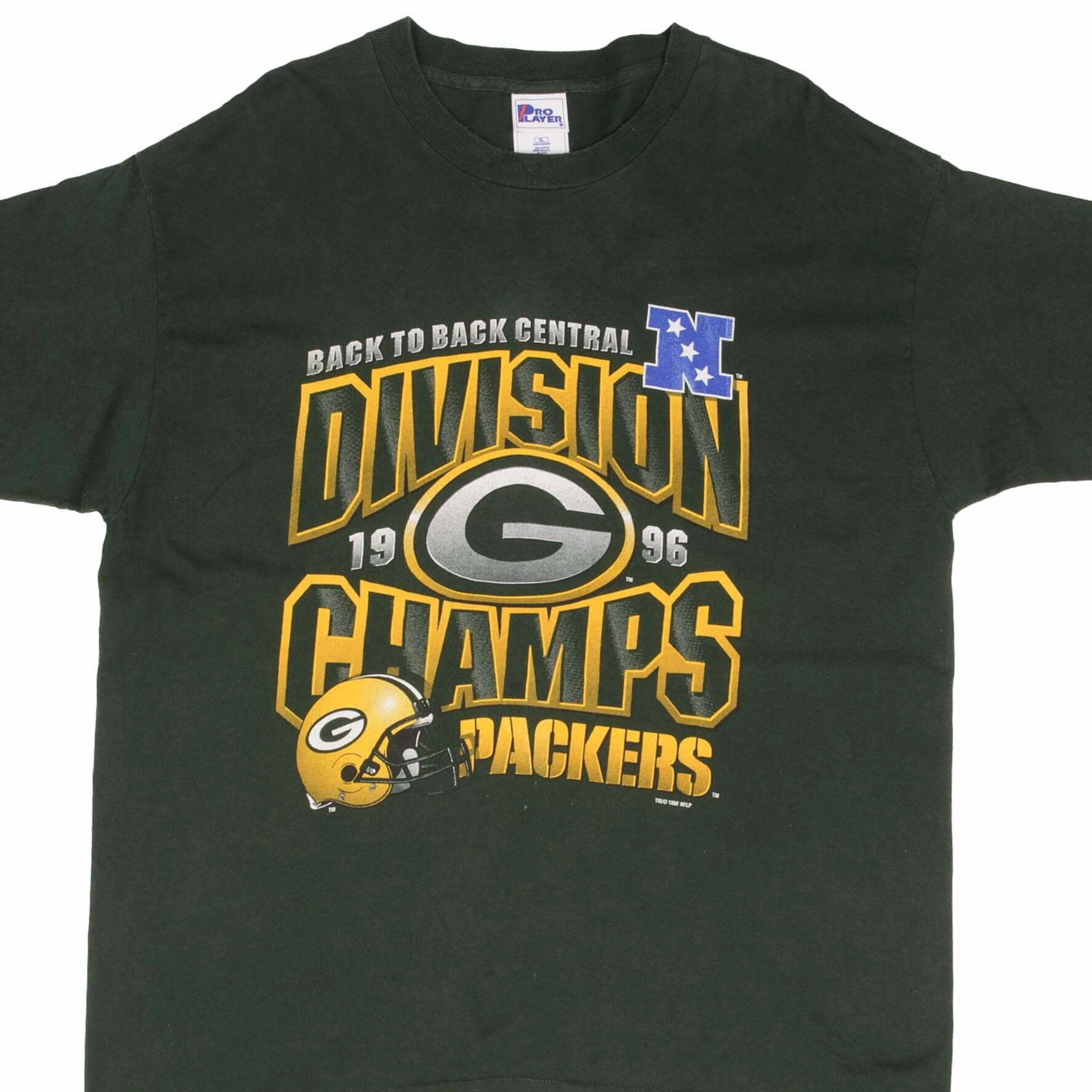 VINTAGE NFL GREEN BAY PACKERS DIVISION CHAMPIONS 1996 TEE SHIRT XL MADE IN USA
