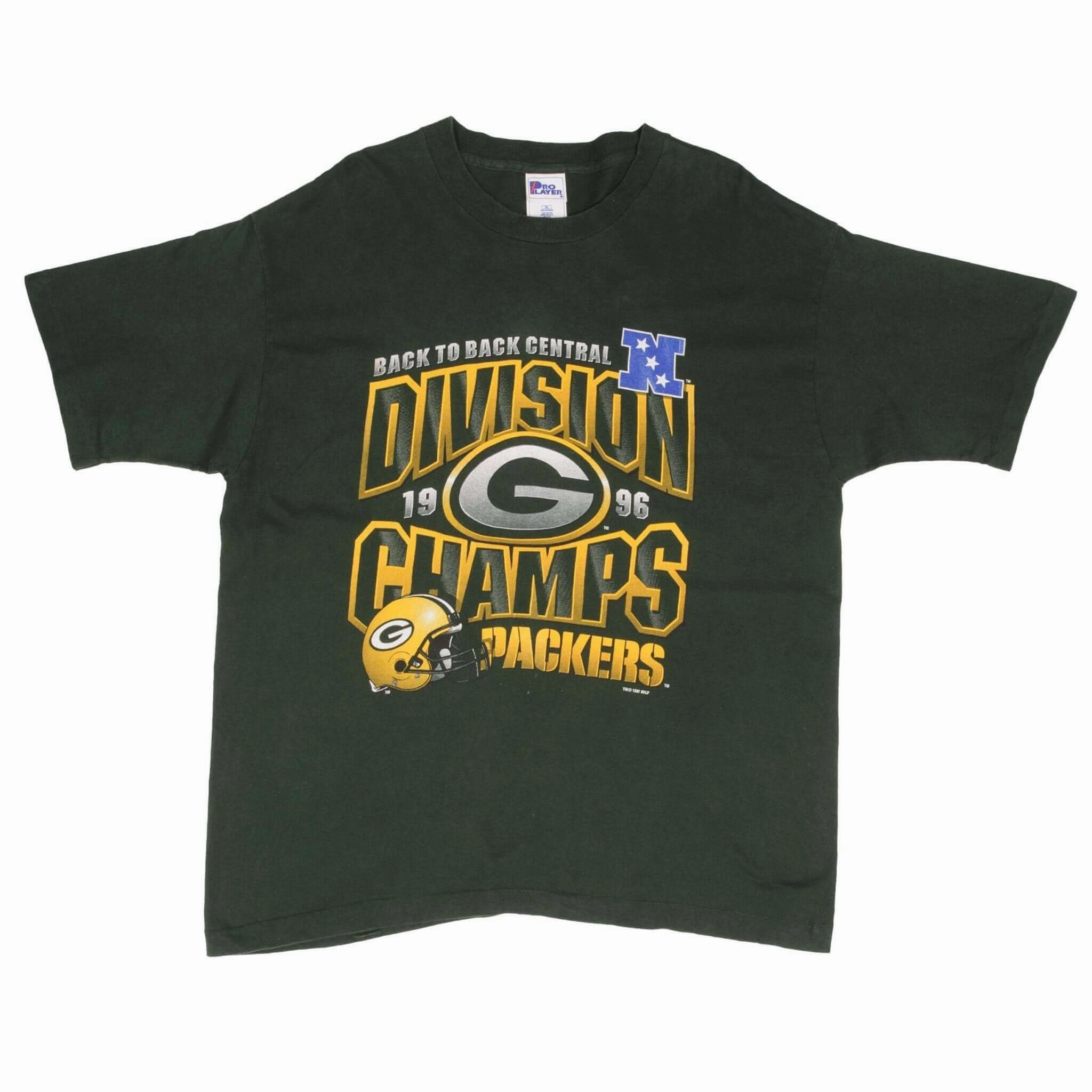 VINTAGE NFL GREEN BAY PACKERS DIVISION CHAMPIONS 1996 TEE SHIRT XL MADE IN USA