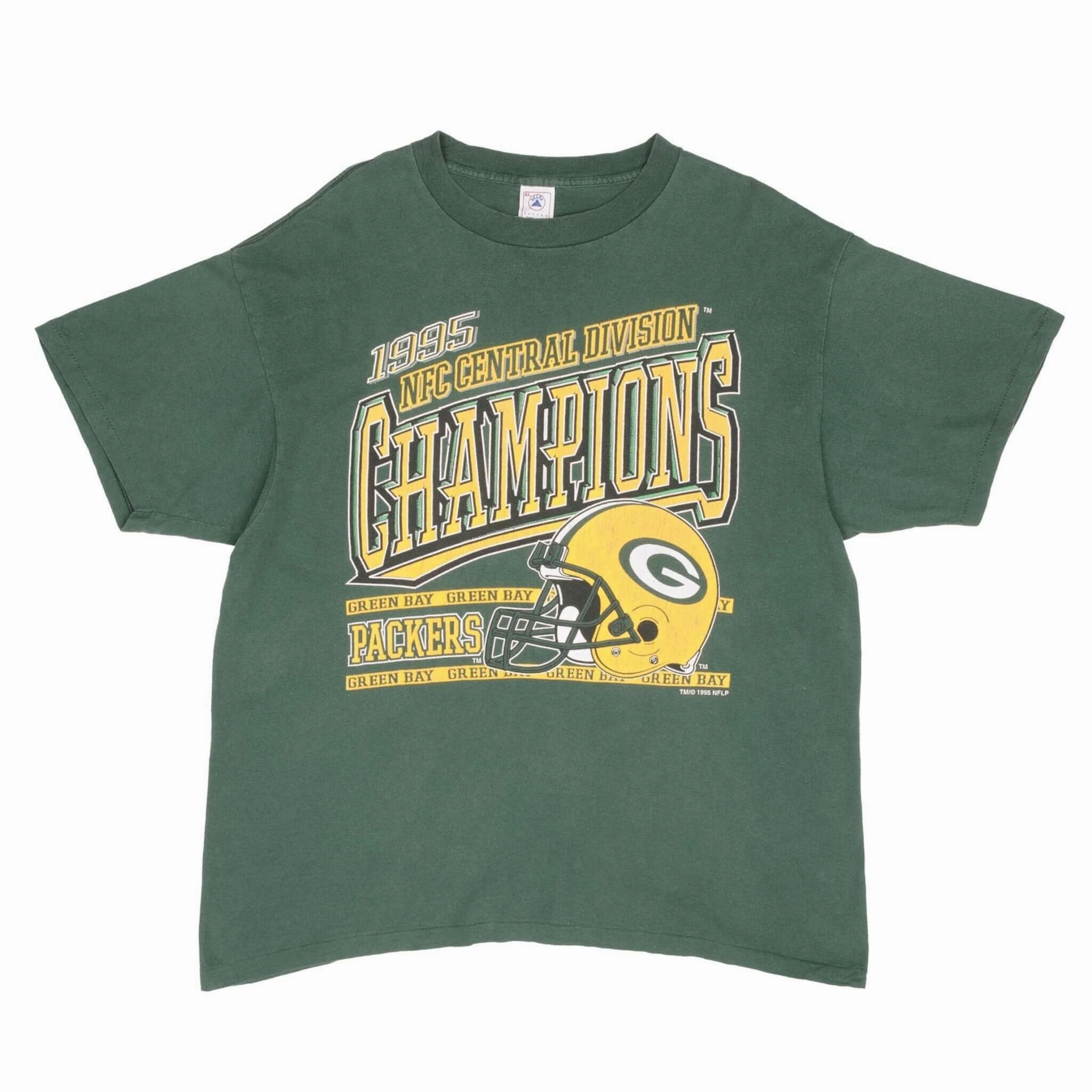 VINTAGE NFL GREEN BAY PACKERS NFC CHAMPIONS 1995 TEE SHIRT XL MADE IN USA
