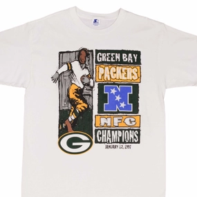 VINTAGE NFL GREEN BAY PACKERS NFC CHAMPIONS 1997 STARTER TEE SHIRT LARGE