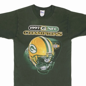 VINTAGE NFL GREEN BAY PACKERS NFC CHAMPIONS 1997 TEE SHIRT SIZE MEDIUM MADE USA