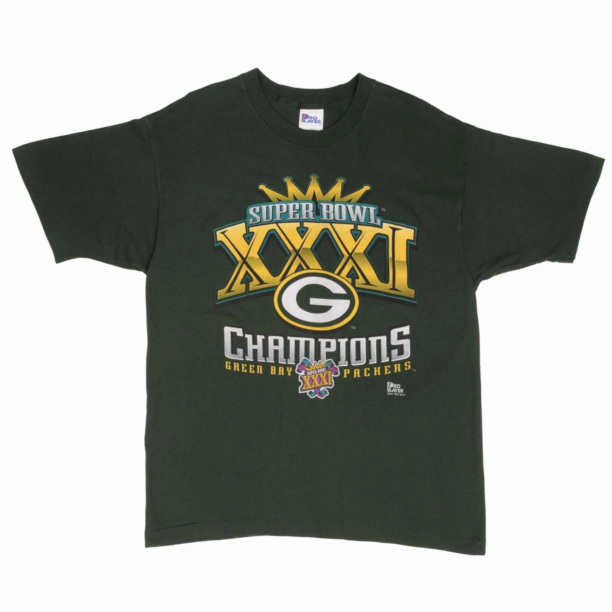 VINTAGE NFL GREEN BAY PACKERS SUPER BOWL CHAMPIONS 1997 TEE SHIRT LARGE MADE USA