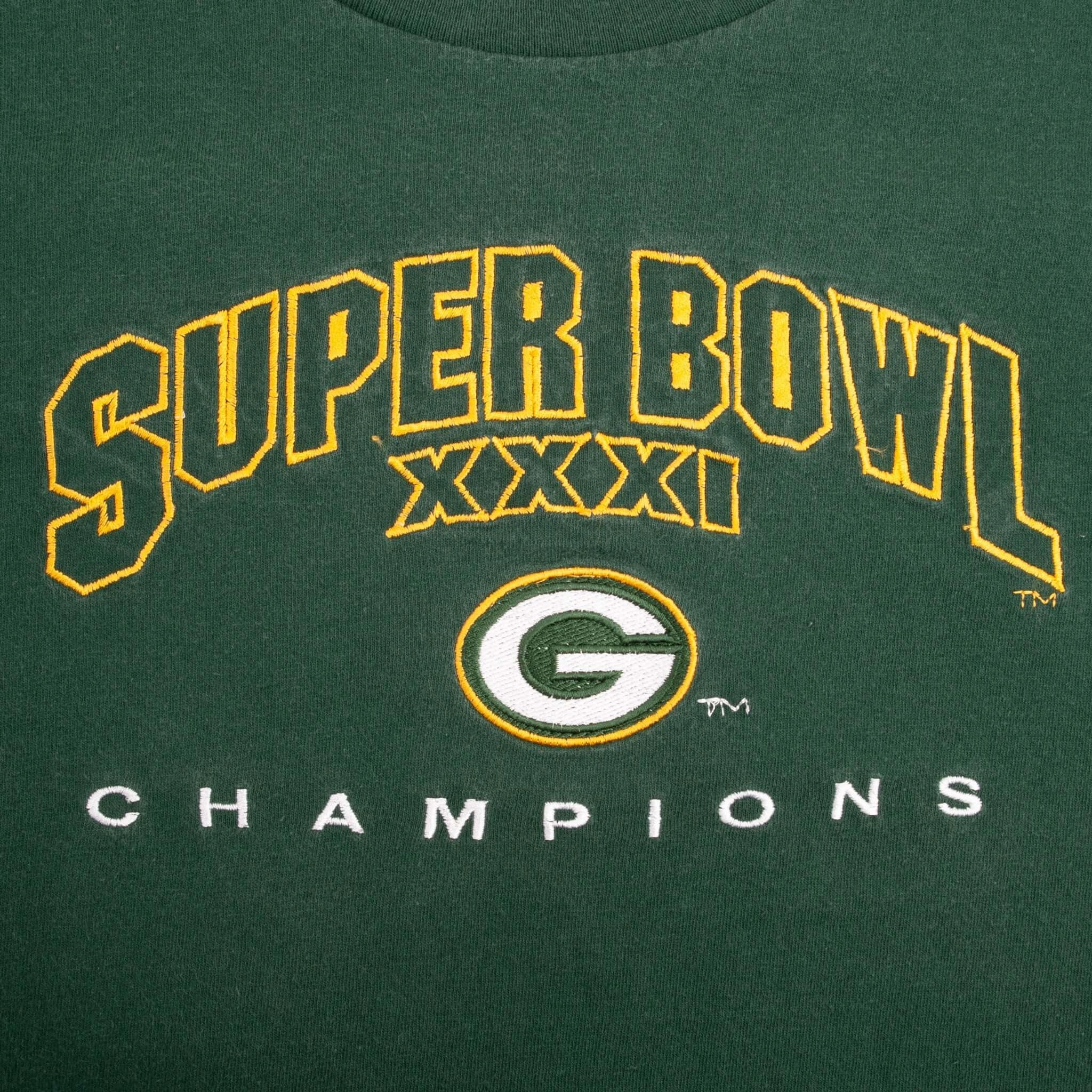 VINTAGE NFL GREEN BAY PACKERS SUPER BOWL CHAMPIONS 1997 TEE SHIRT LARGE MADE USA