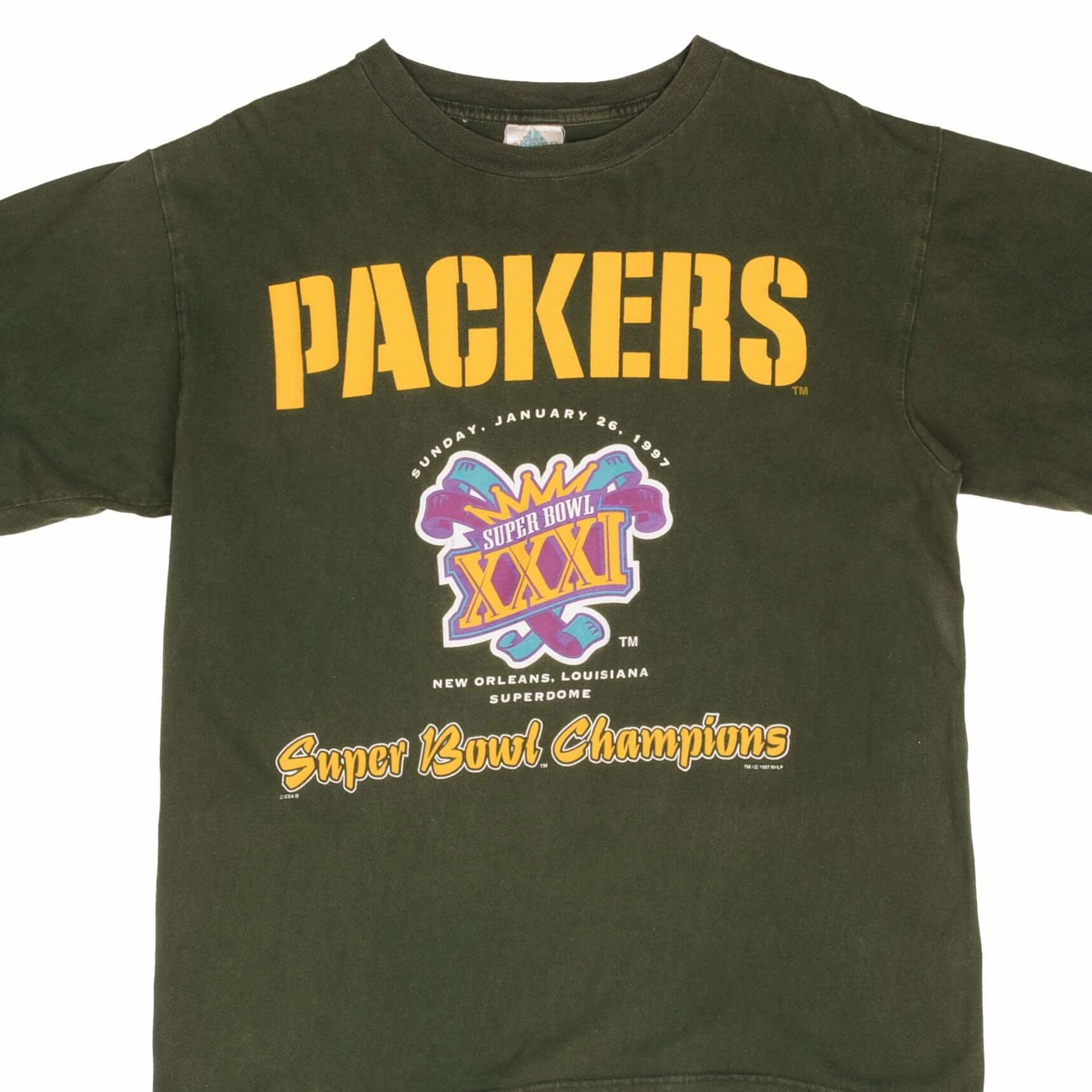 VINTAGE NFL GREEN BAY PACKERS SUPER BOWL CHAMPIONS 1997 TEE SHIRT SIZE LARGE