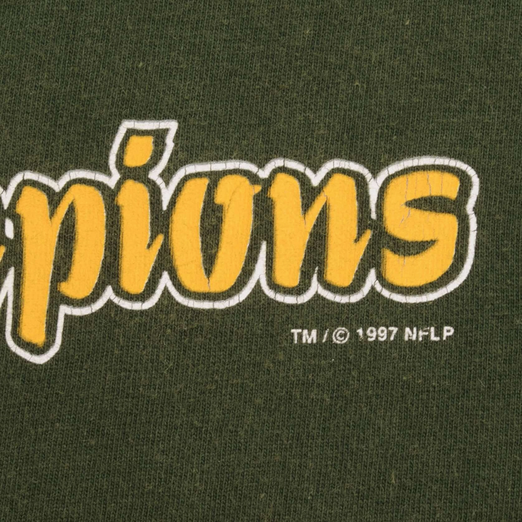 VINTAGE NFL GREEN BAY PACKERS SUPER BOWL CHAMPIONS 1997 TEE SHIRT SIZE LARGE
