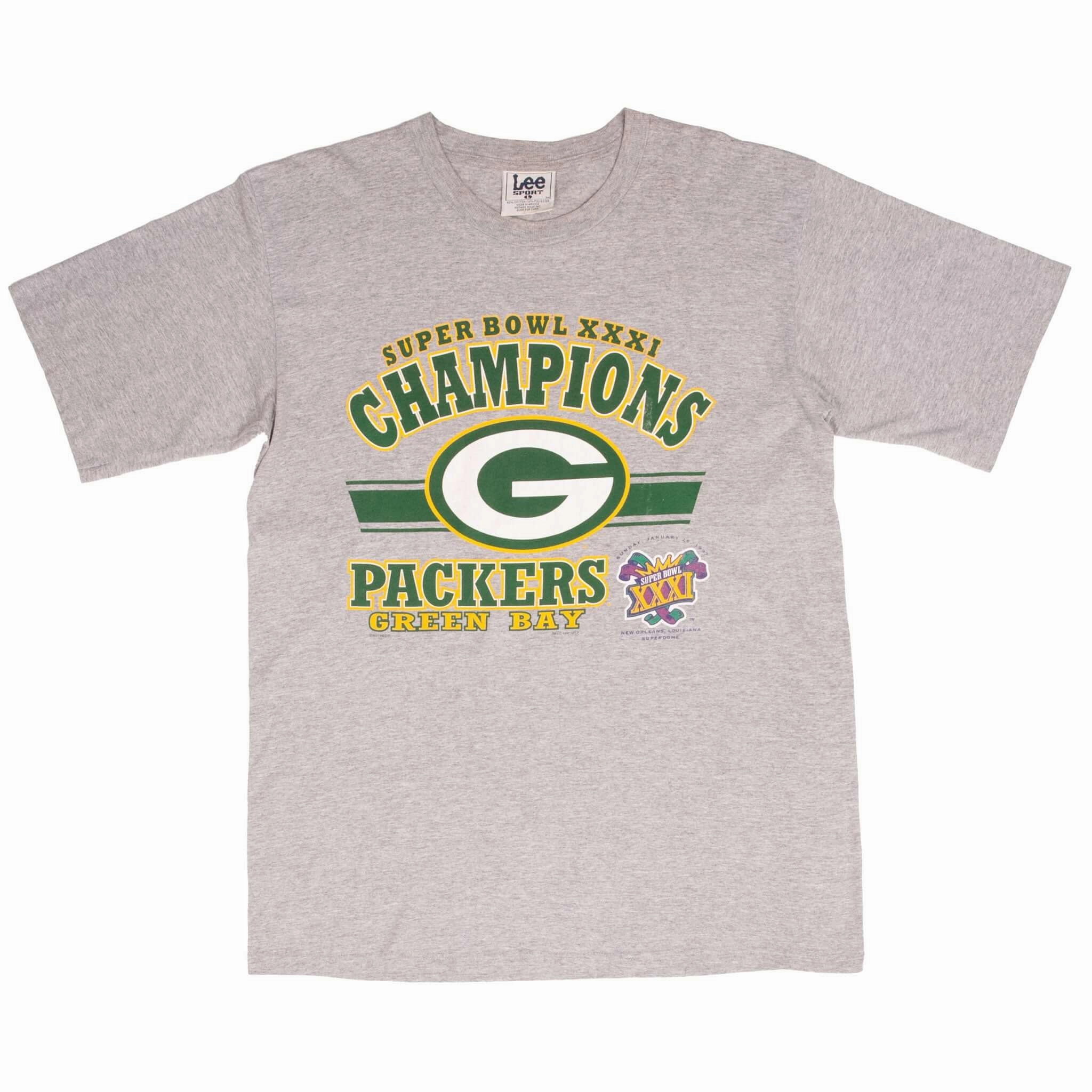 VINTAGE NFL GREEN BAY PACKERS SUPER BOWL CHAMPIONS XXXI 1997 TEE SHIRT SZE LARGE