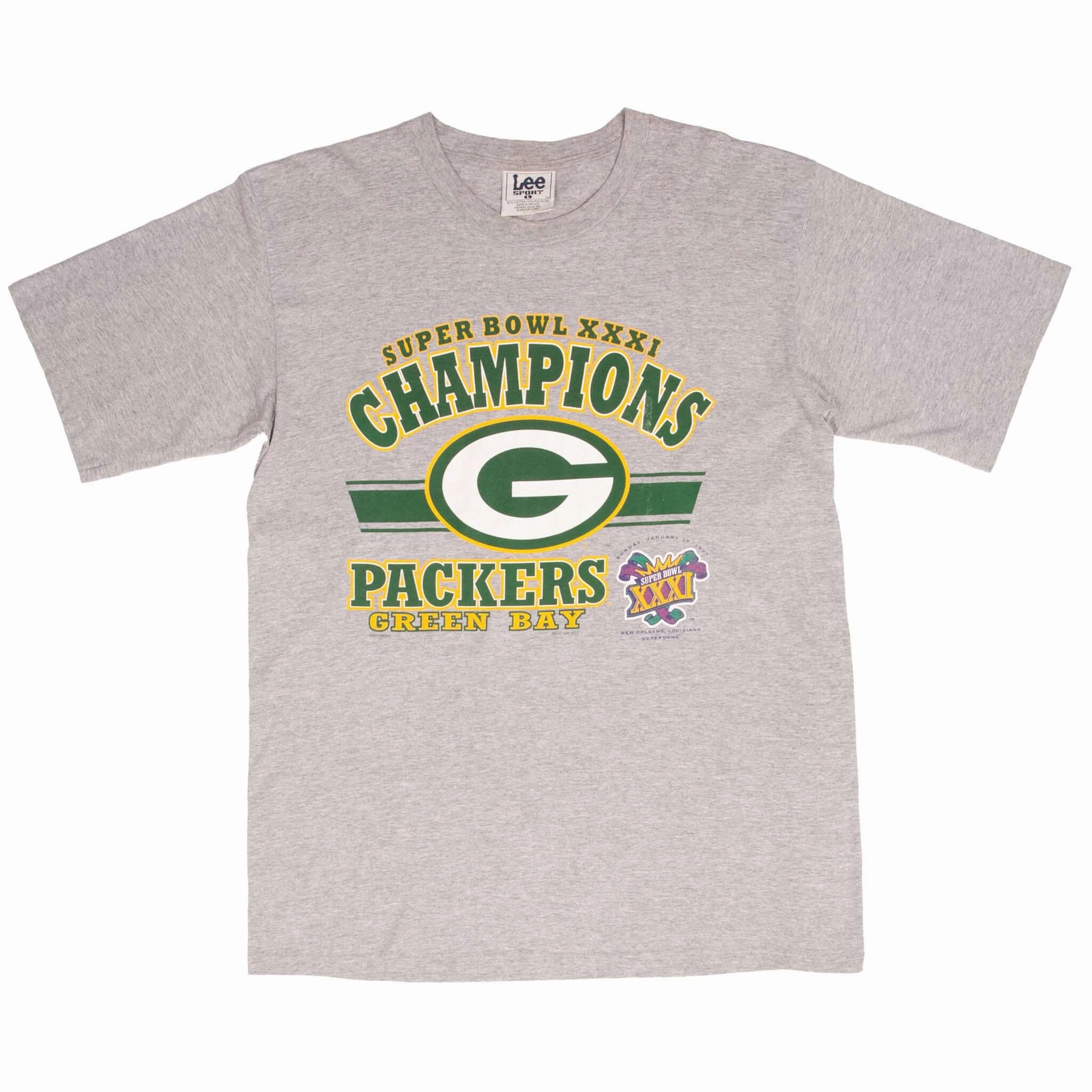 VINTAGE NFL GREEN BAY PACKERS SUPER BOWL CHAMPIONS XXXI 1997 TEE SHIRT SZE LARGE