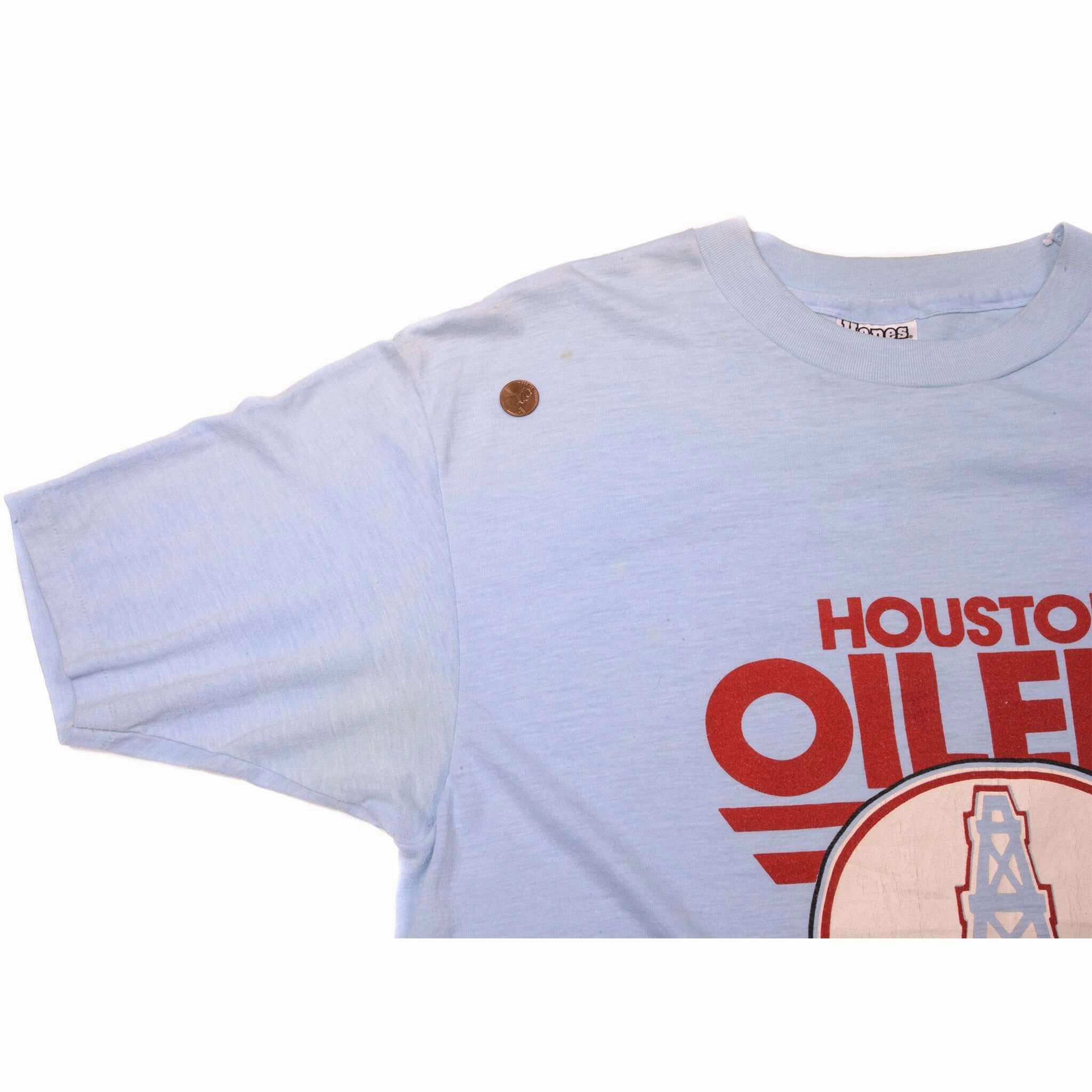 VINTAGE NFL HOUSTON OILERS TEE SHIRT 1970s SIZE MEDIUM MADE IN USA