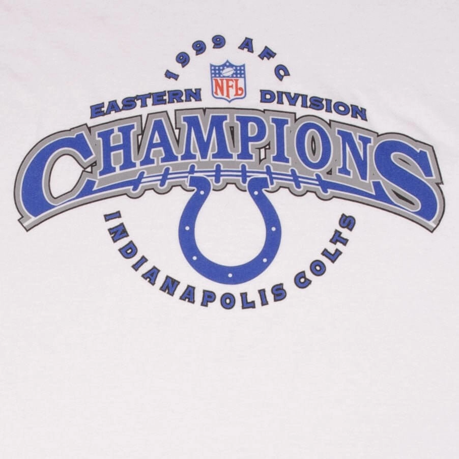 VINTAGE NFL INDIANAPOLIS COTS AFC CHAMPIONS 1999 PUMA TEE SHIRT SIZE LARGE