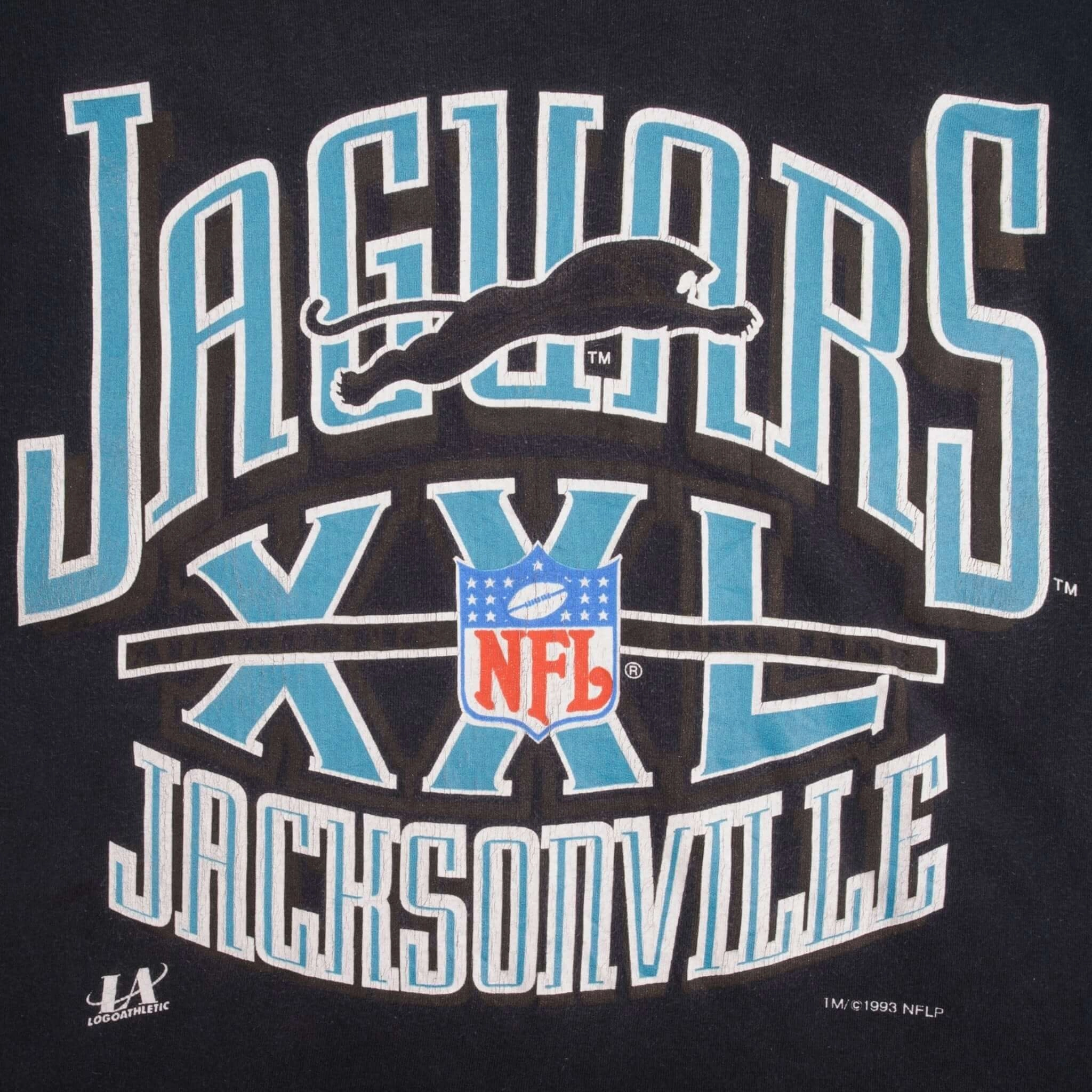 VINTAGE NFL JACKSONVILLE JAGUARS BANNED LOGO TEE SHIRT 1993 MEDIUM MADE IN USA