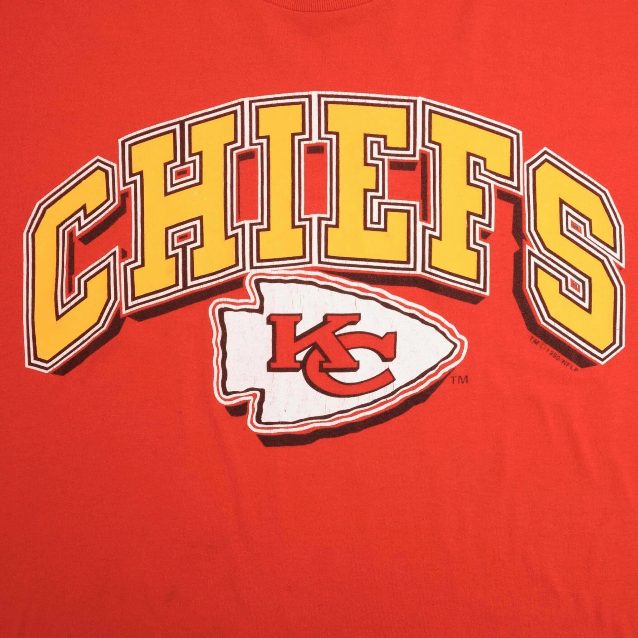 VINTAGE NFL KANSAS CITY CHIEFS 1990 TEE SHIRT SIZE LARGE MADE IN USA