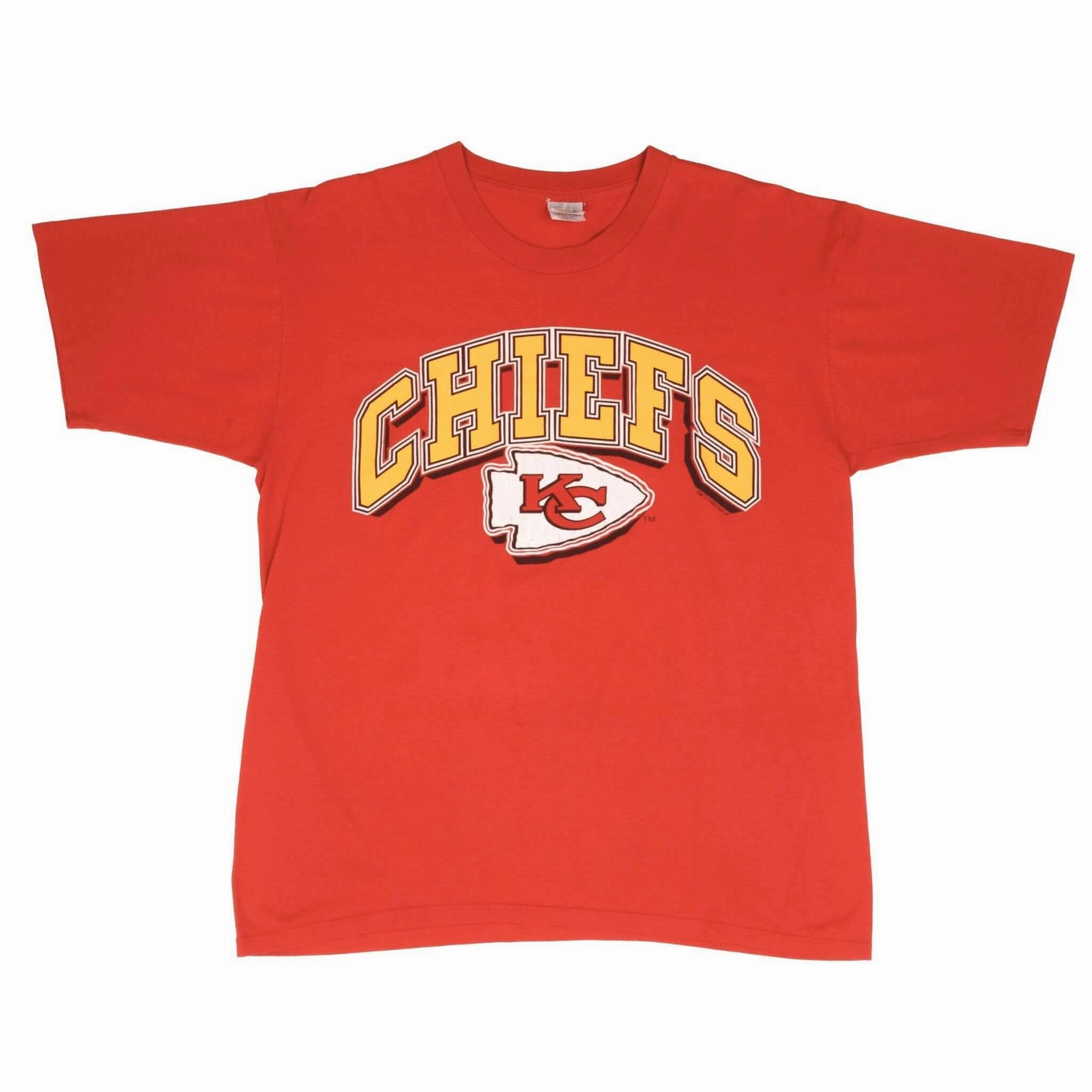 VINTAGE NFL KANSAS CITY CHIEFS 1990 TEE SHIRT SIZE LARGE MADE IN USA