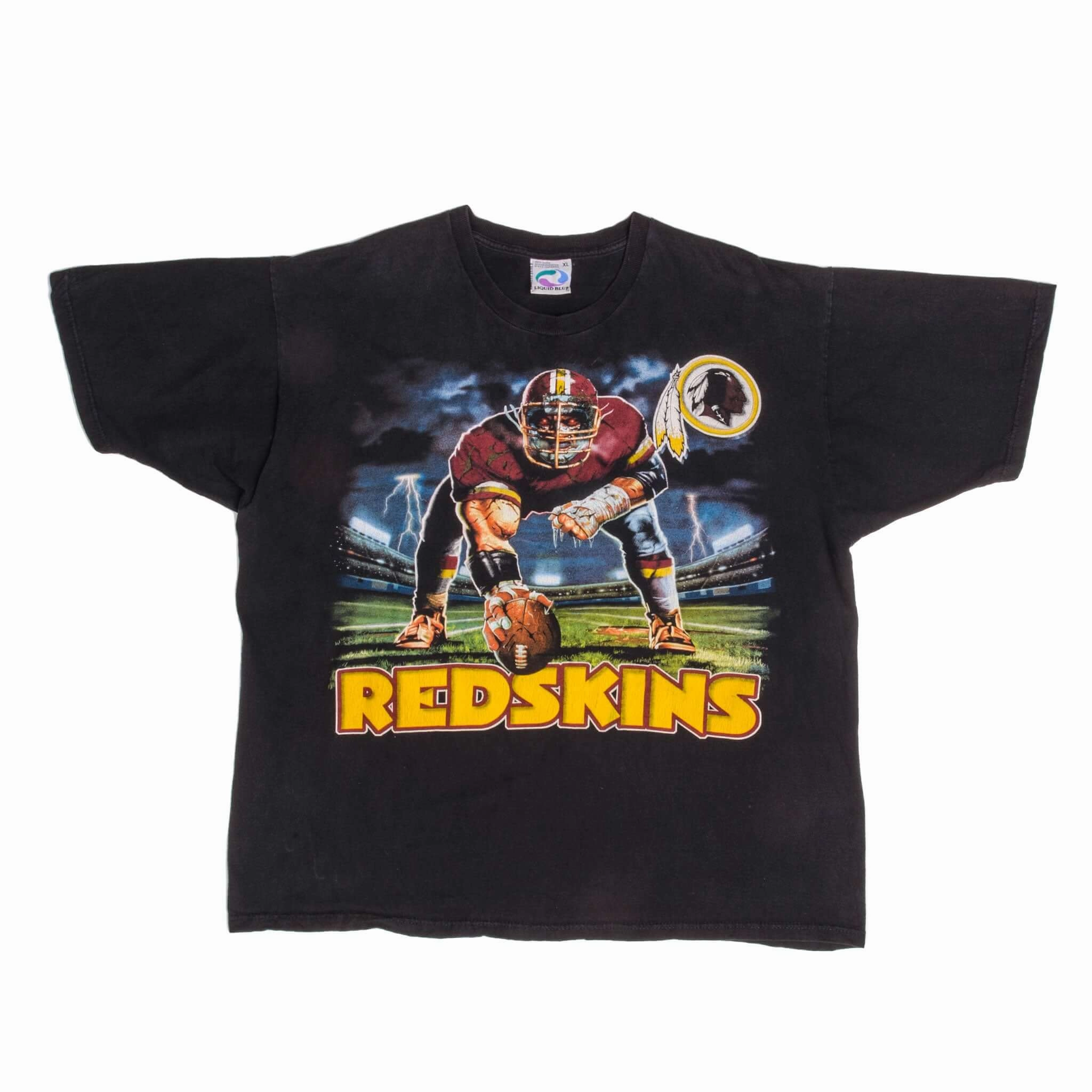 VINTAGE NFL LIQUID BLUE WASHINGTON REDSKINS TEE SHIRT SIZE XL