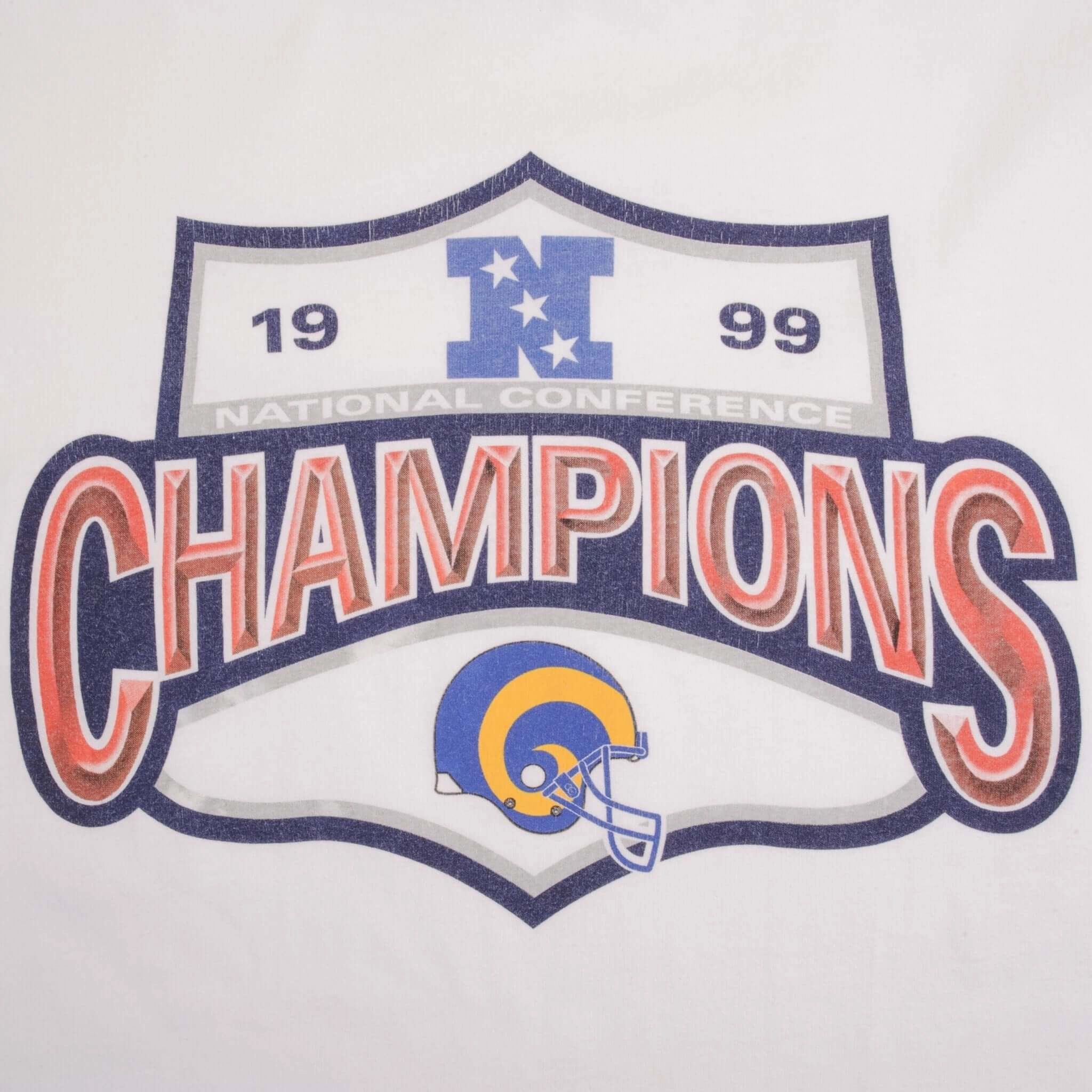 VINTAGE NFL LOS ANGELES RAMS NFC CHAMPIONS 1999 TEE SHIRT SIZE 2XL