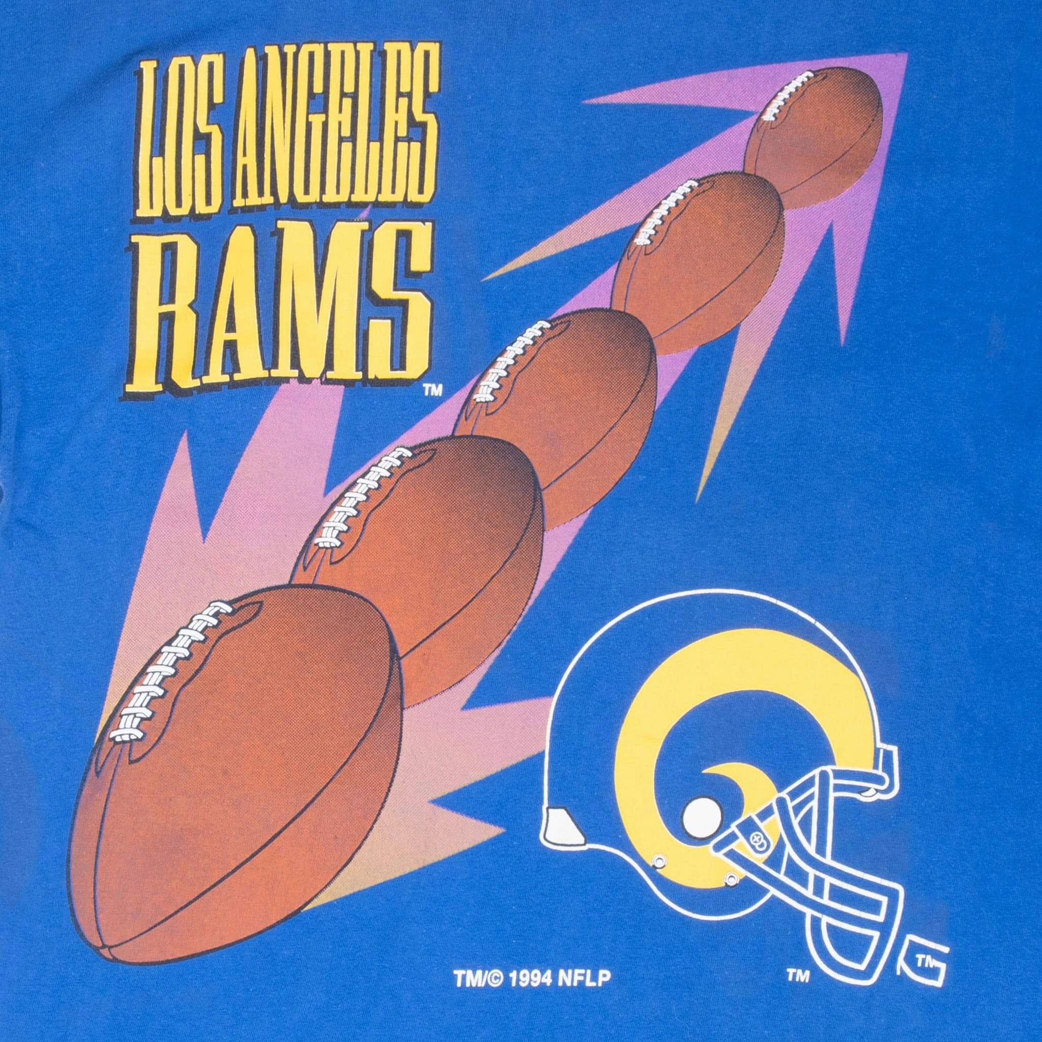 VINTAGE NFL LOS ANGELES RAMS TEE SHIRT 1994 LARGE MADE IN USA