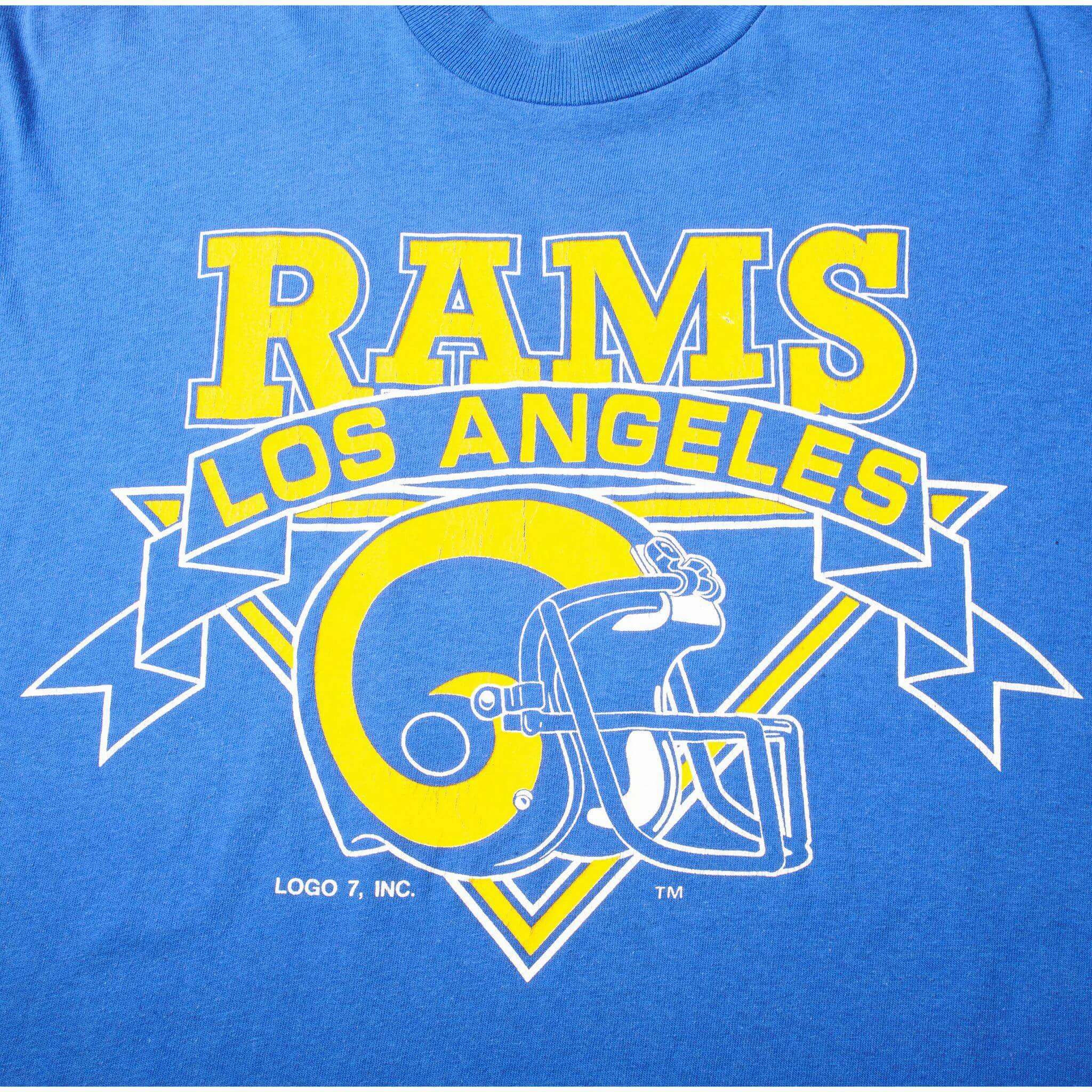 VINTAGE NFL LOS ANGELES RAMS TEE SHIRT SIZE LARGE MADE IN USA 1980s