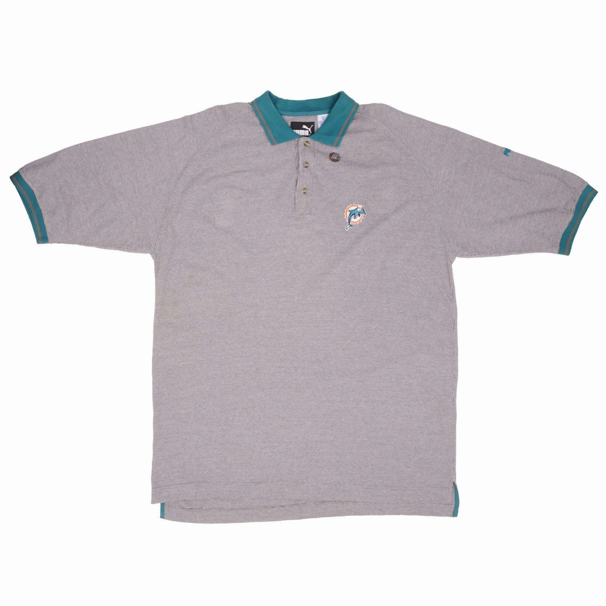 VINTAGE NFL MIAMI DOLPHINS 1990S PUMA POLO SHIRT SIZE 2XL DEADSTOCK