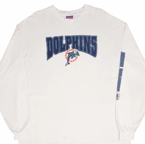 VINTAGE NFL MIAMI DOLPHINS 2000S CHAMPION LONG SLEEVE TEE SHIRT SIZE 2XL