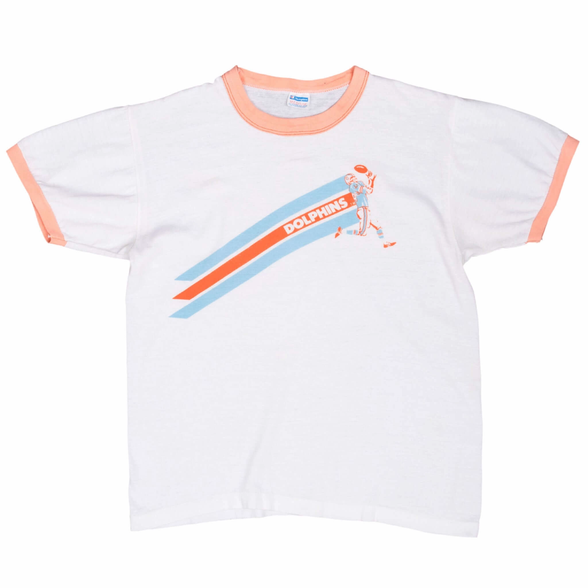VINTAGE NFL MIAMI DOLPHINS CHAMPION TEE SHIRT 1970S SMALL MADE USA