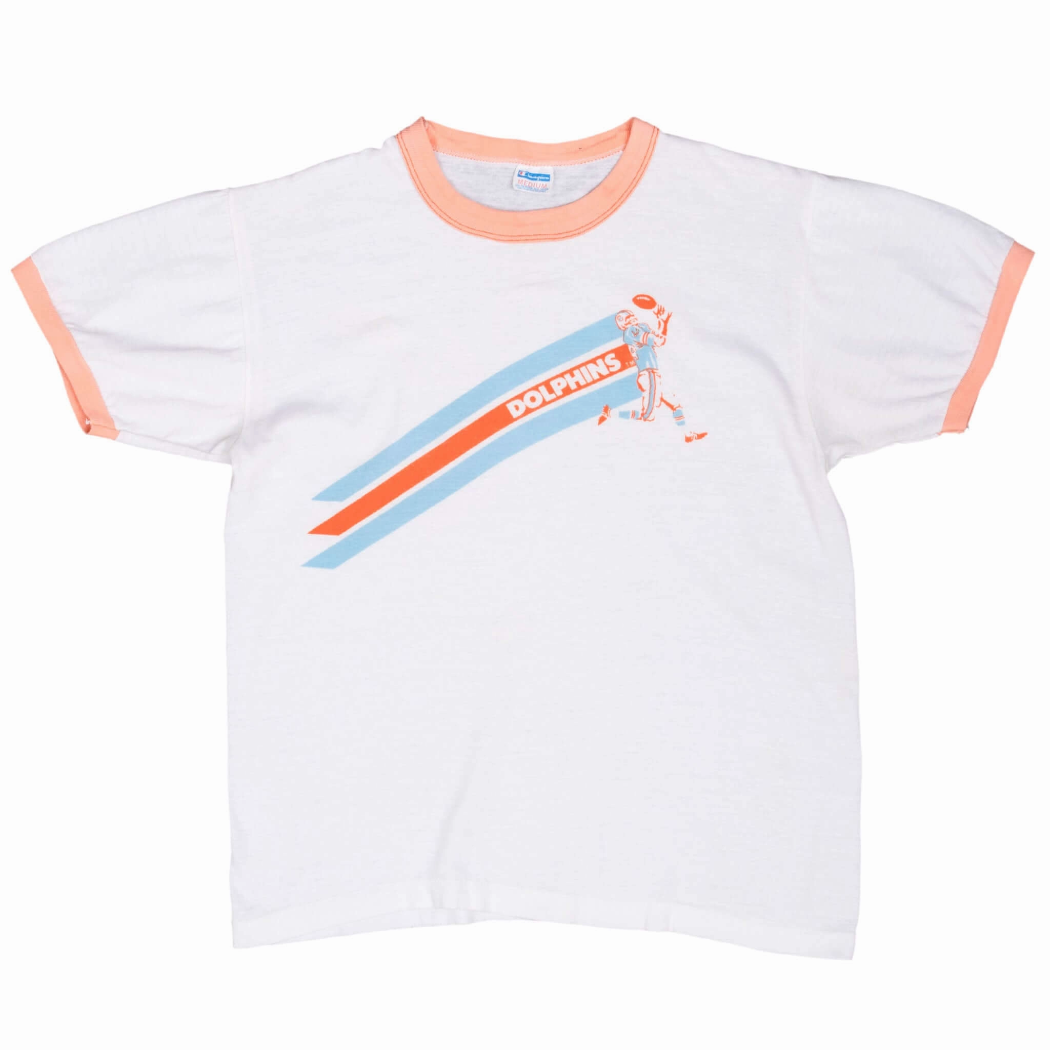 VINTAGE NFL MIAMI DOLPHINS CHAMPION TEE SHIRT 1970S SMALL MADE USA