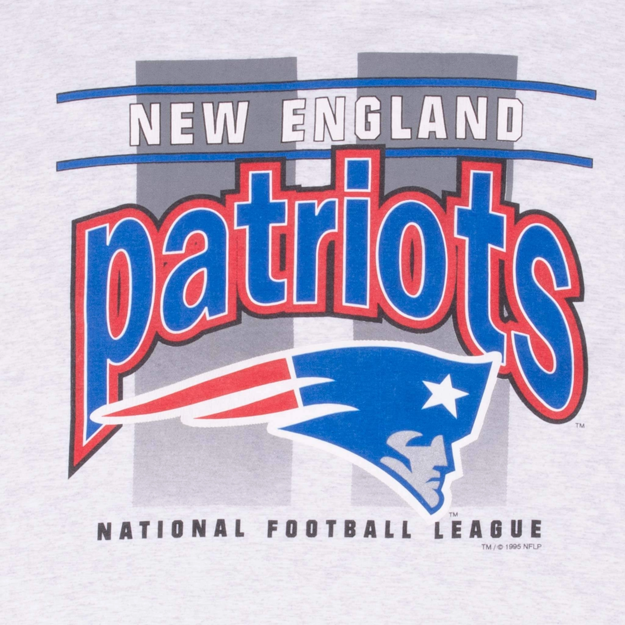 VINTAGE NFL NEW ENGLAND PATRIOTS 1995 GREY TEE SHIRT LARGE