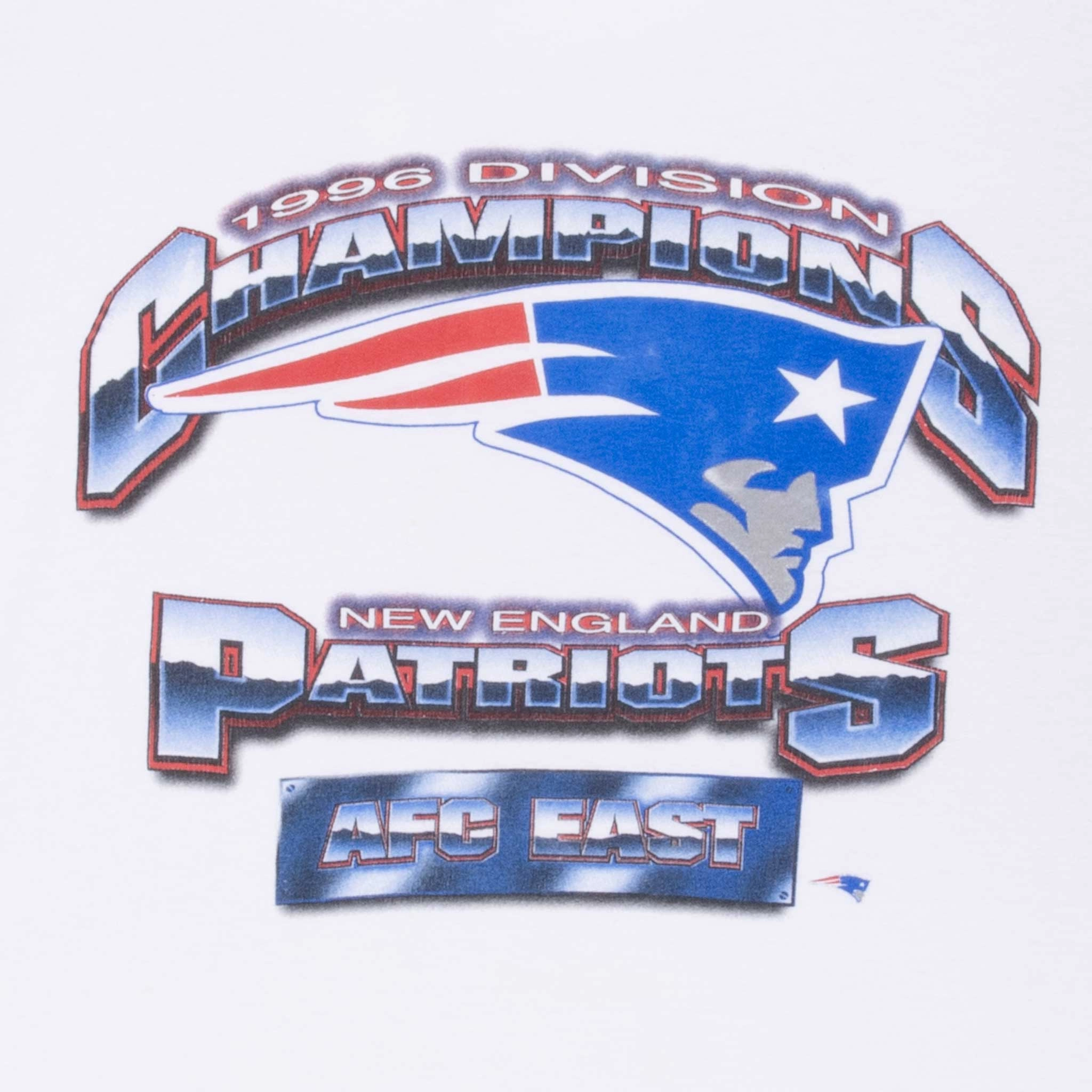 VINTAGE NFL NEW ENGLAND PATRIOTS AFC CHAMPIONS 1996 TEE SHIRT XL MADE IN USA