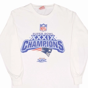 VINTAGE NFL NEW ENGLAND PATRIOTS SUPER BOWL XXXIX CHAMPIONS TEE SHIRT 2005 LARGE