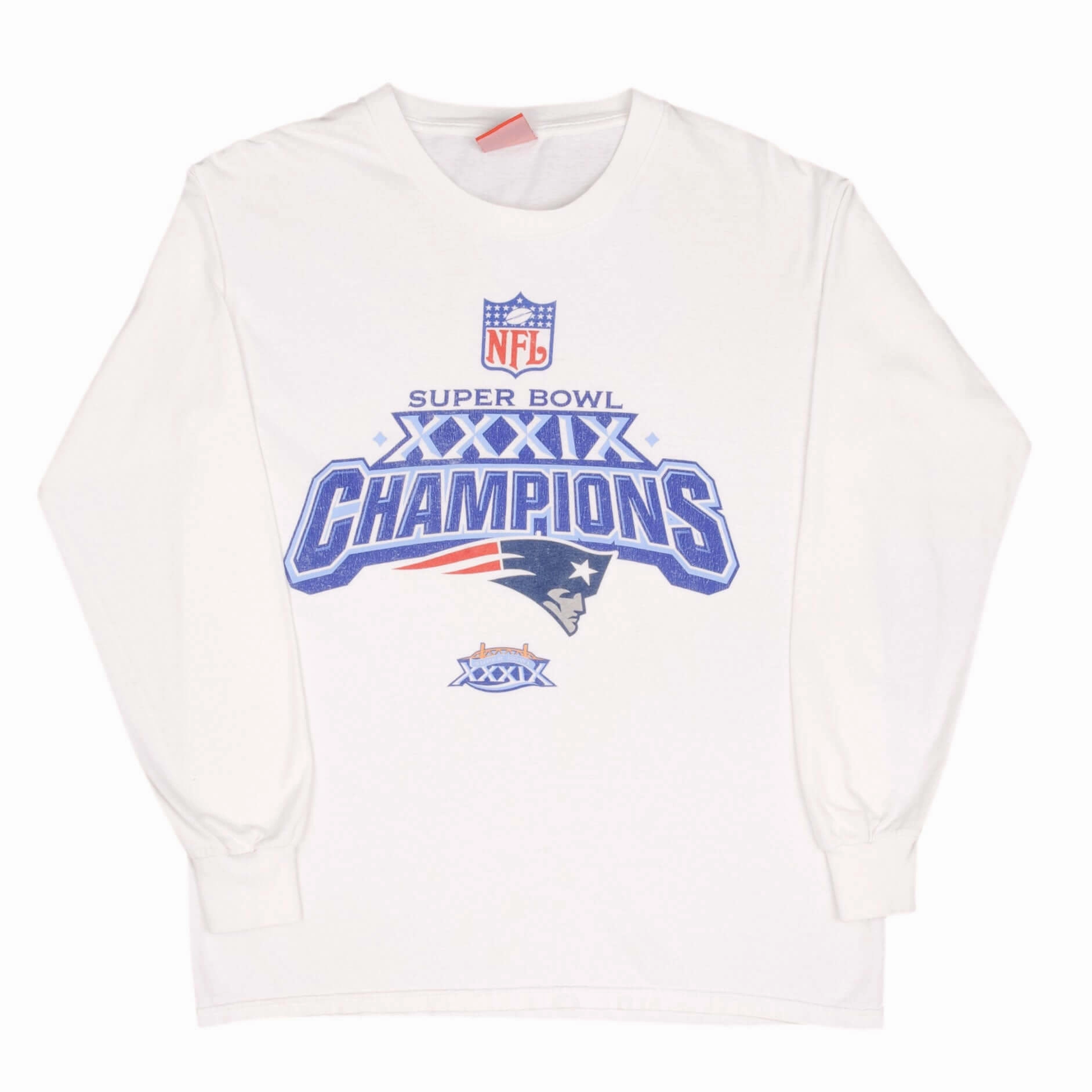 VINTAGE NFL NEW ENGLAND PATRIOTS SUPER BOWL XXXIX CHAMPIONS TEE SHIRT 2005 LARGE