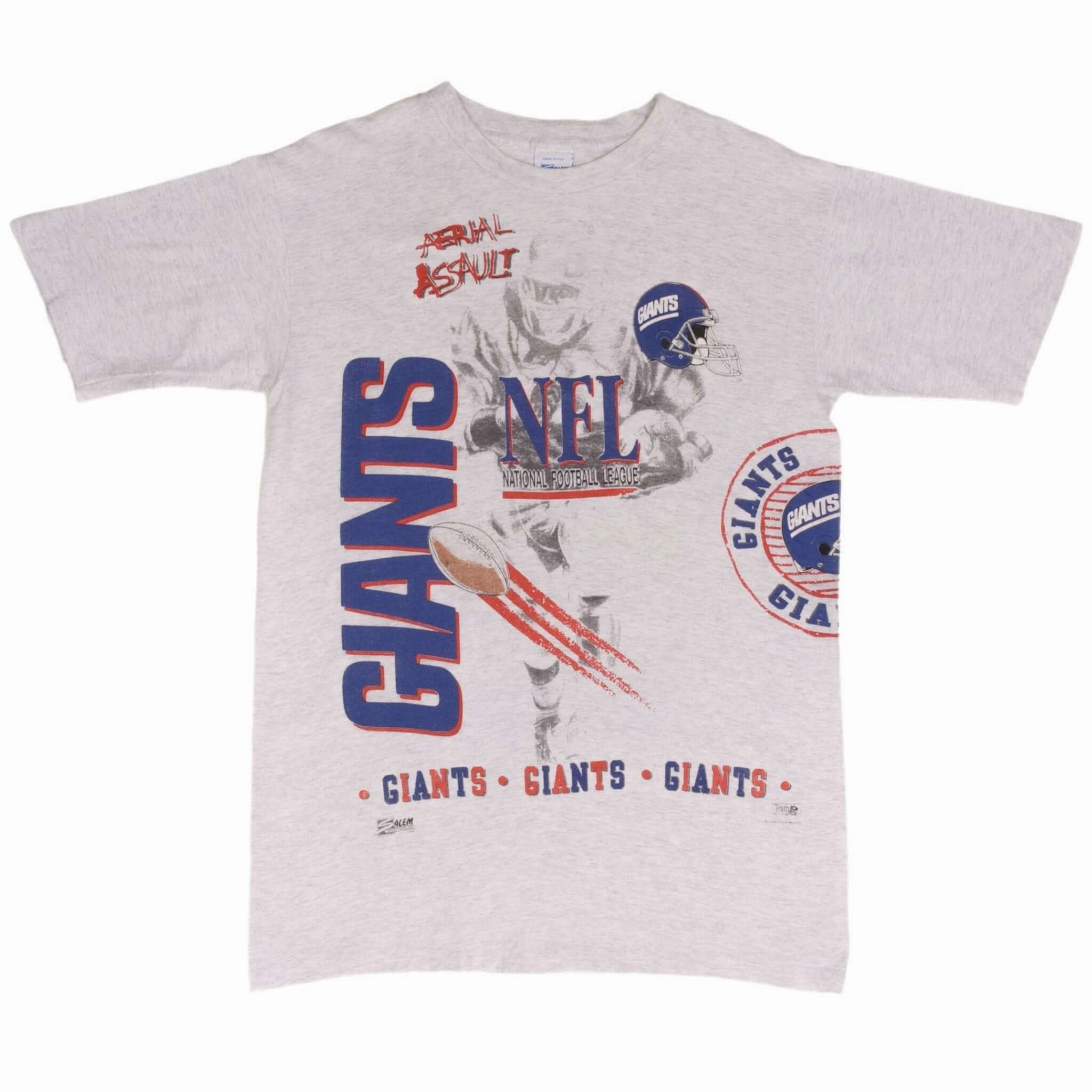 VINTAGE NFL NEW YORK GIANTS ALL OVER PRINT 1994 TEE SHIRT MEDIUM MADE IN USA